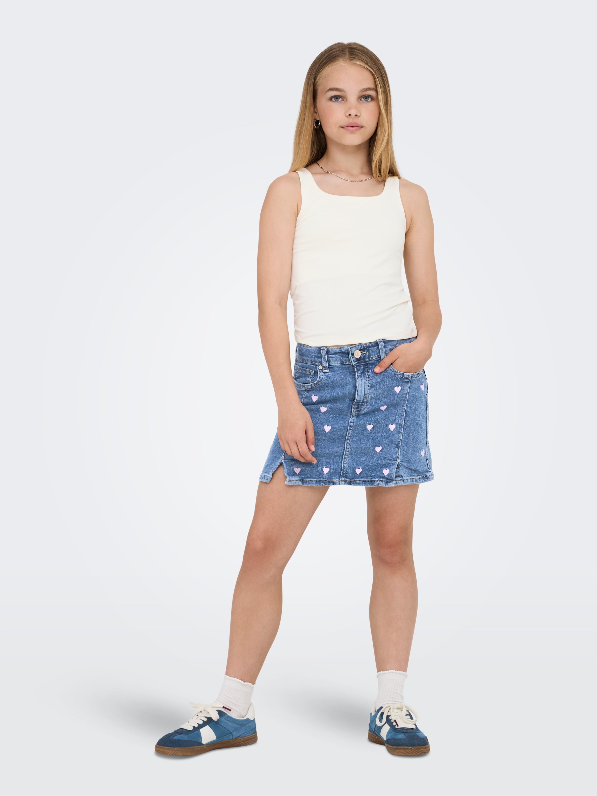 KIDS ONLY Jeansrock »KOGHOXTON HEART EMBROIDERY DNM SKIRT«