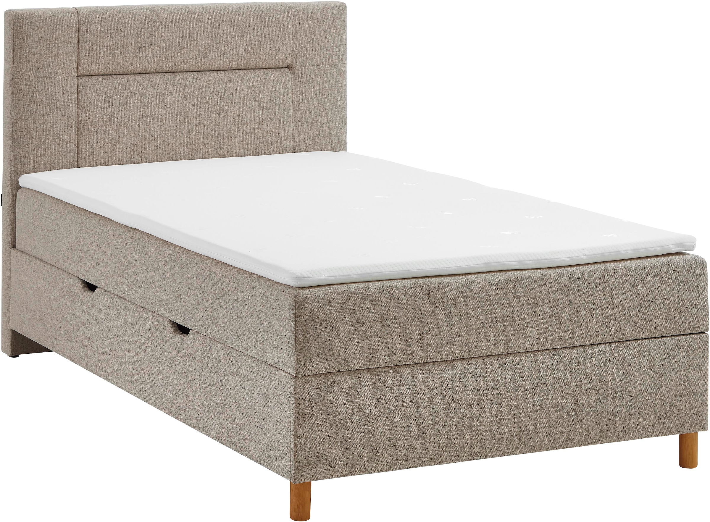 INOSIGN Boxbett »Escalon II, mit Bettkasten, inkl. Topper, mit Holzfüßen«, erhältlich in den Breiten 120x200cm und 180x200cm