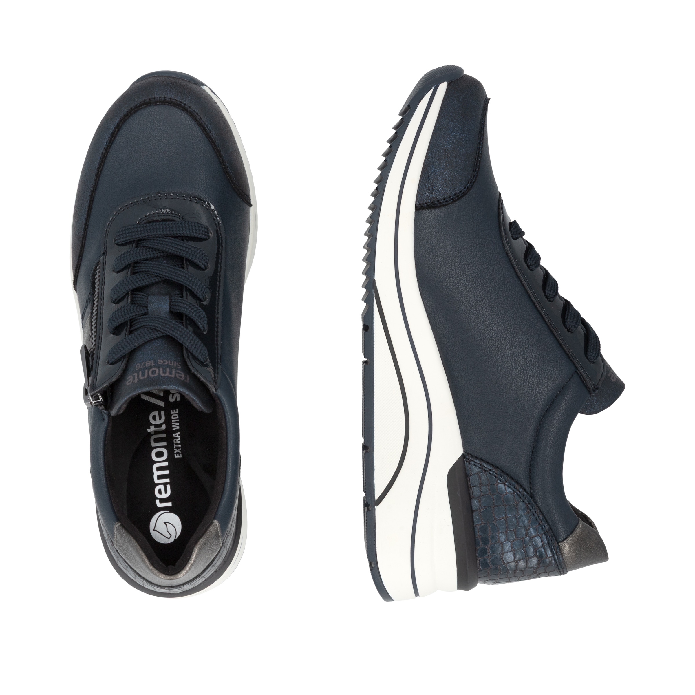 Remonte Keilsneaker  Halbschuh, Freizeitschuh, Schnürer mit praktischem Außenreißverschluss