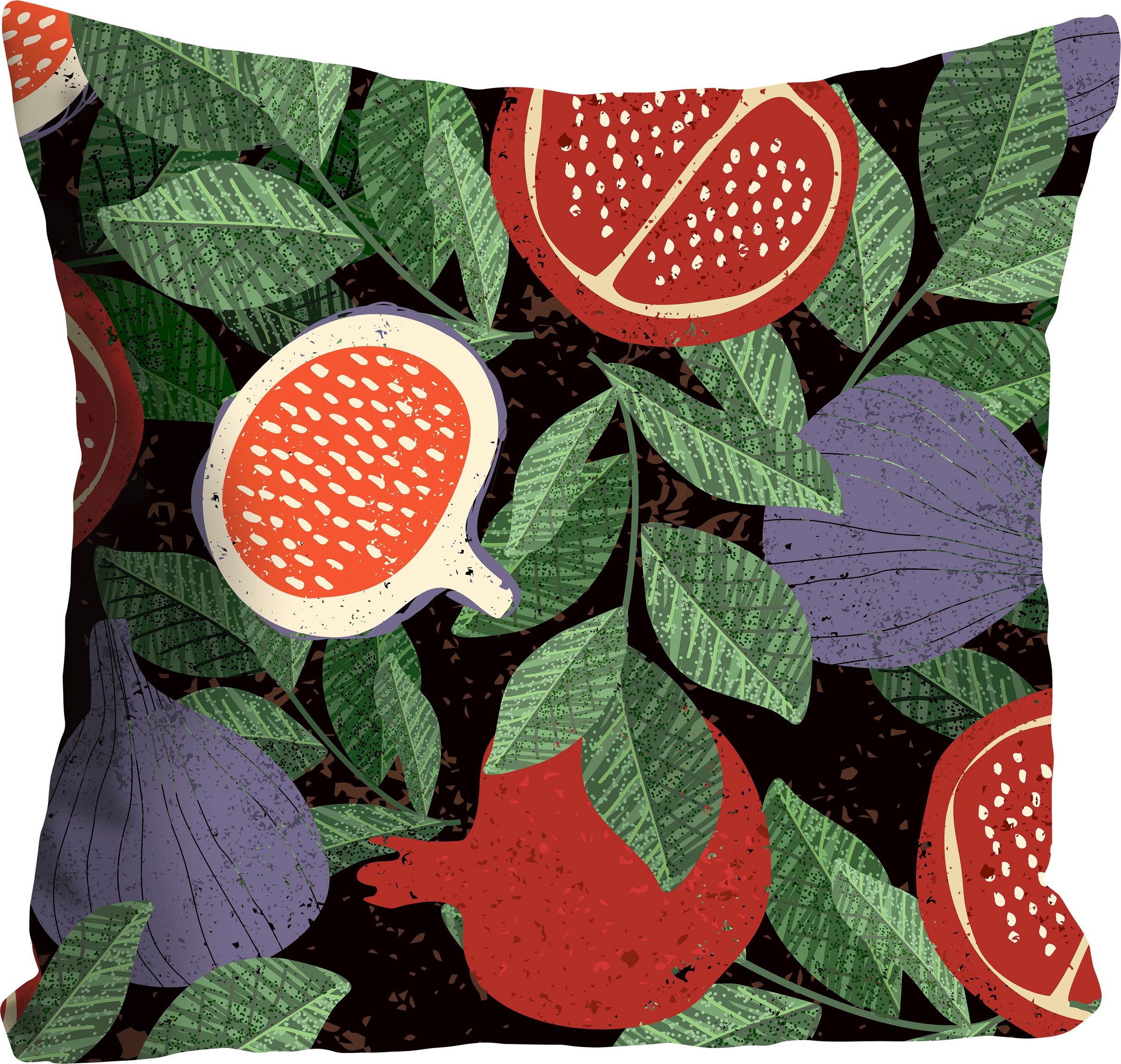 queence Dekokissen "Gabriela" mit Blättern und Granatäpfeln günstig online kaufen