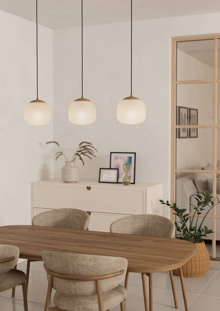 EGLO Hängeleuchte »COMINIO Pendellampe, Stahl und Glas, E27, IP20, Esstisch günstig online kaufen