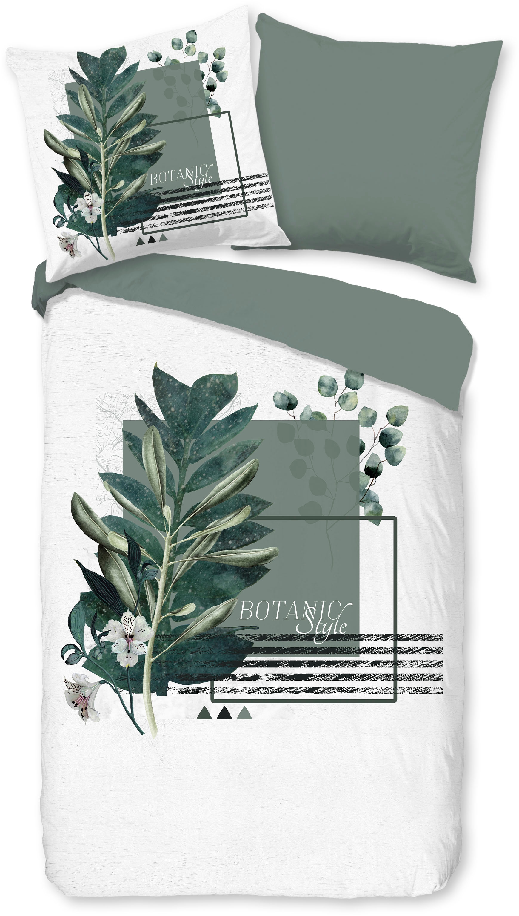 PURE luxury collection Wendebettwäsche »Green Boho«, Mikrofaser, Pflegeleic günstig online kaufen
