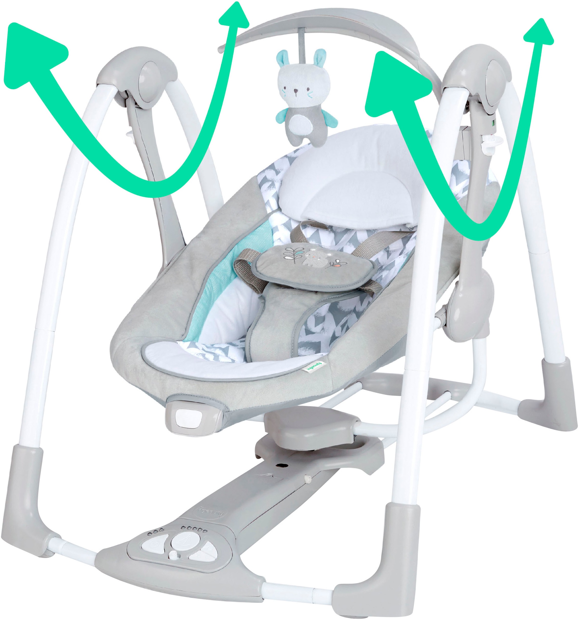 ingenuity Babyschaukel »ConvertMe Swing-2-Seat Portable Swing - Raylan«, mit automatischer Schaukelfunktion und Sound-Effekt