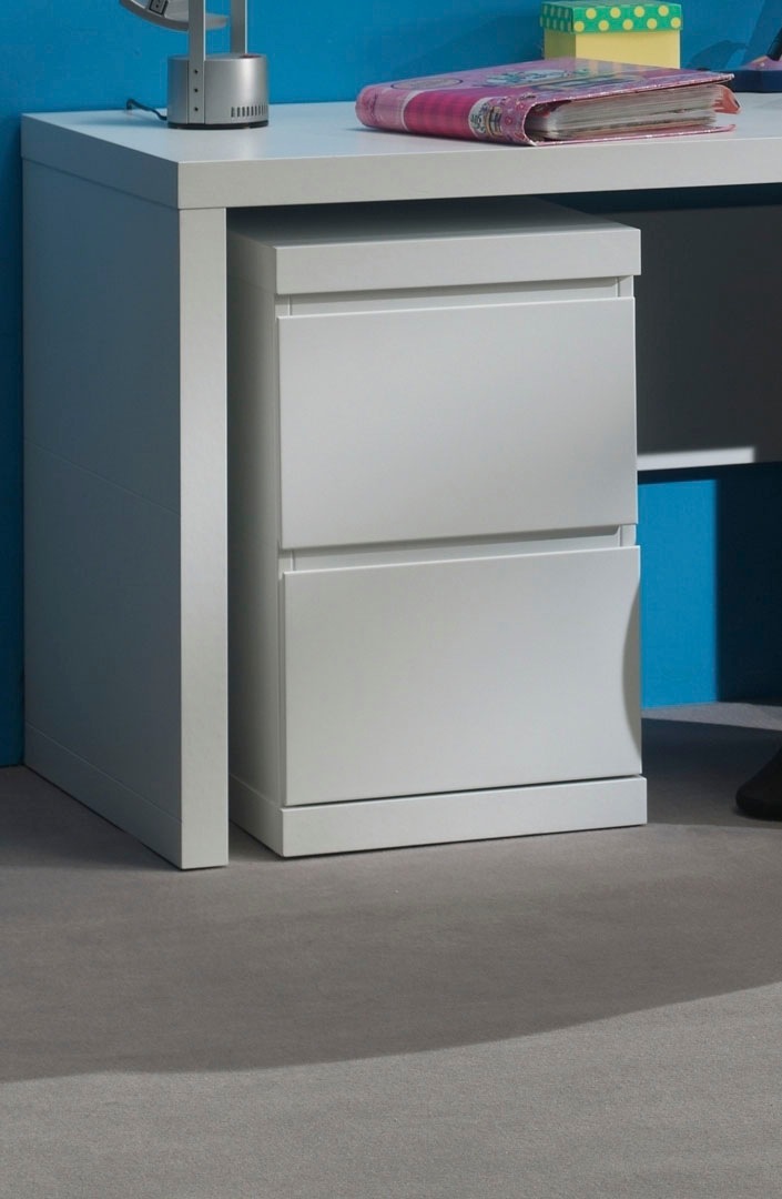 Vipack Schreibtisch, (Made in Europe), Feststehender Schreibtisch-Container mit 2 großen Schubladen