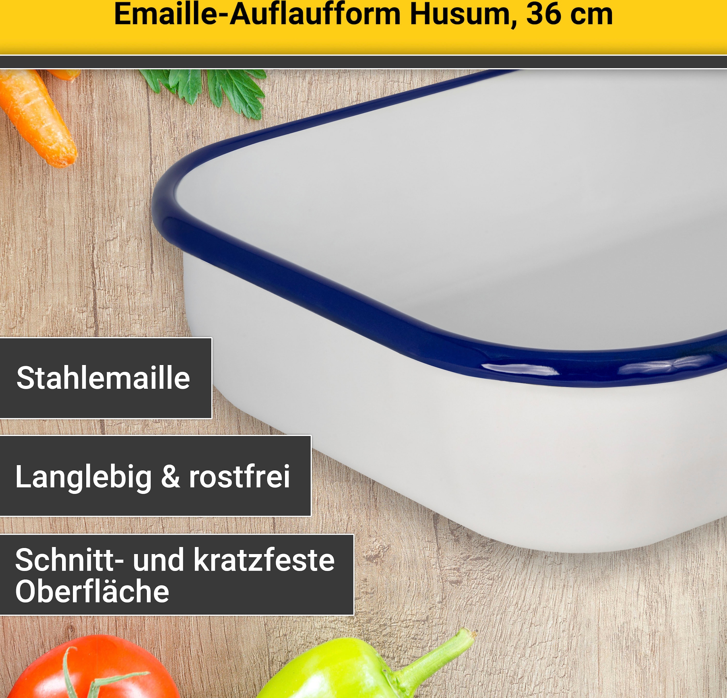 Krüger Auflaufform »Husum«, auf Emaille, cm 36 kaufen Raten