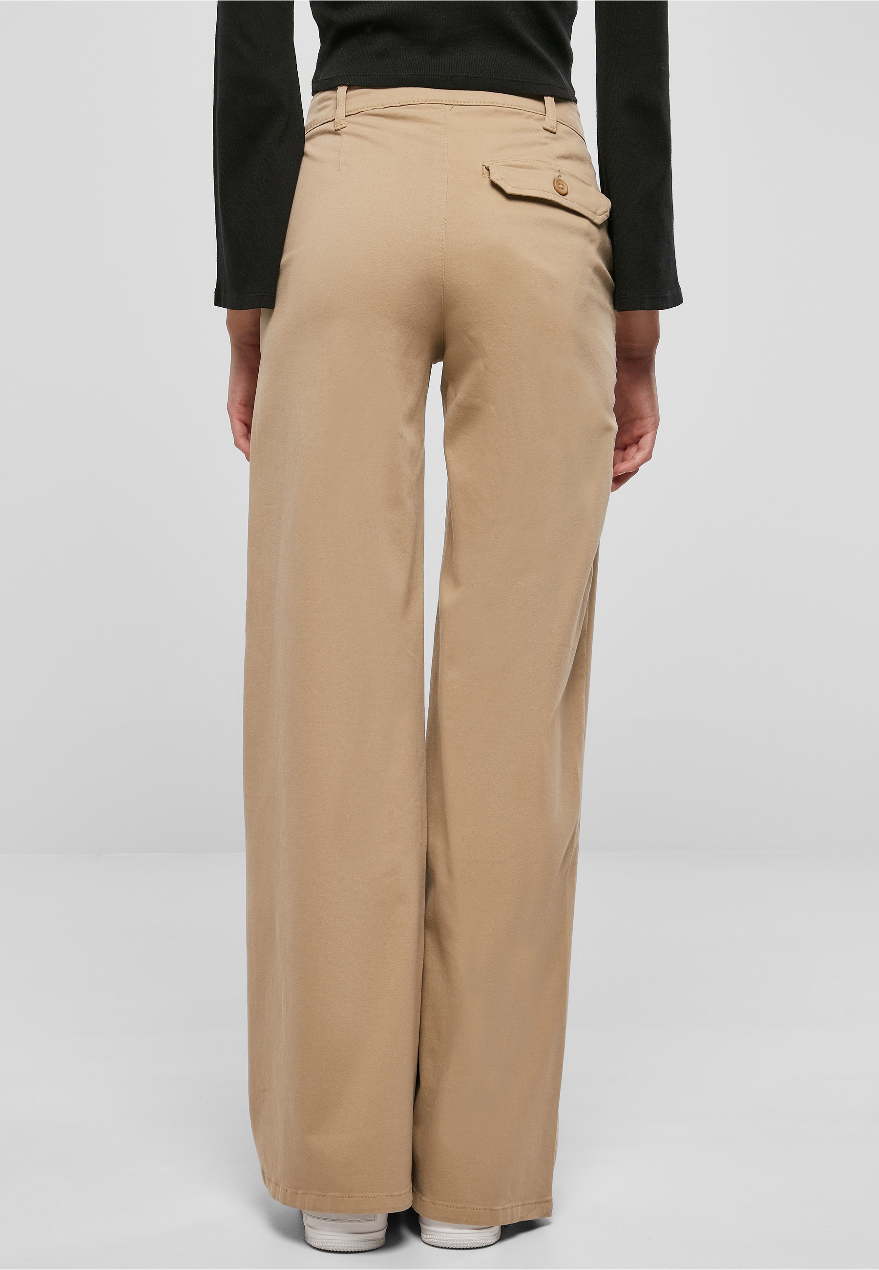 URBAN CLASSICS Chinos »Urban Classics Damen Ladies High Waist Wide Leg Chino Pants«