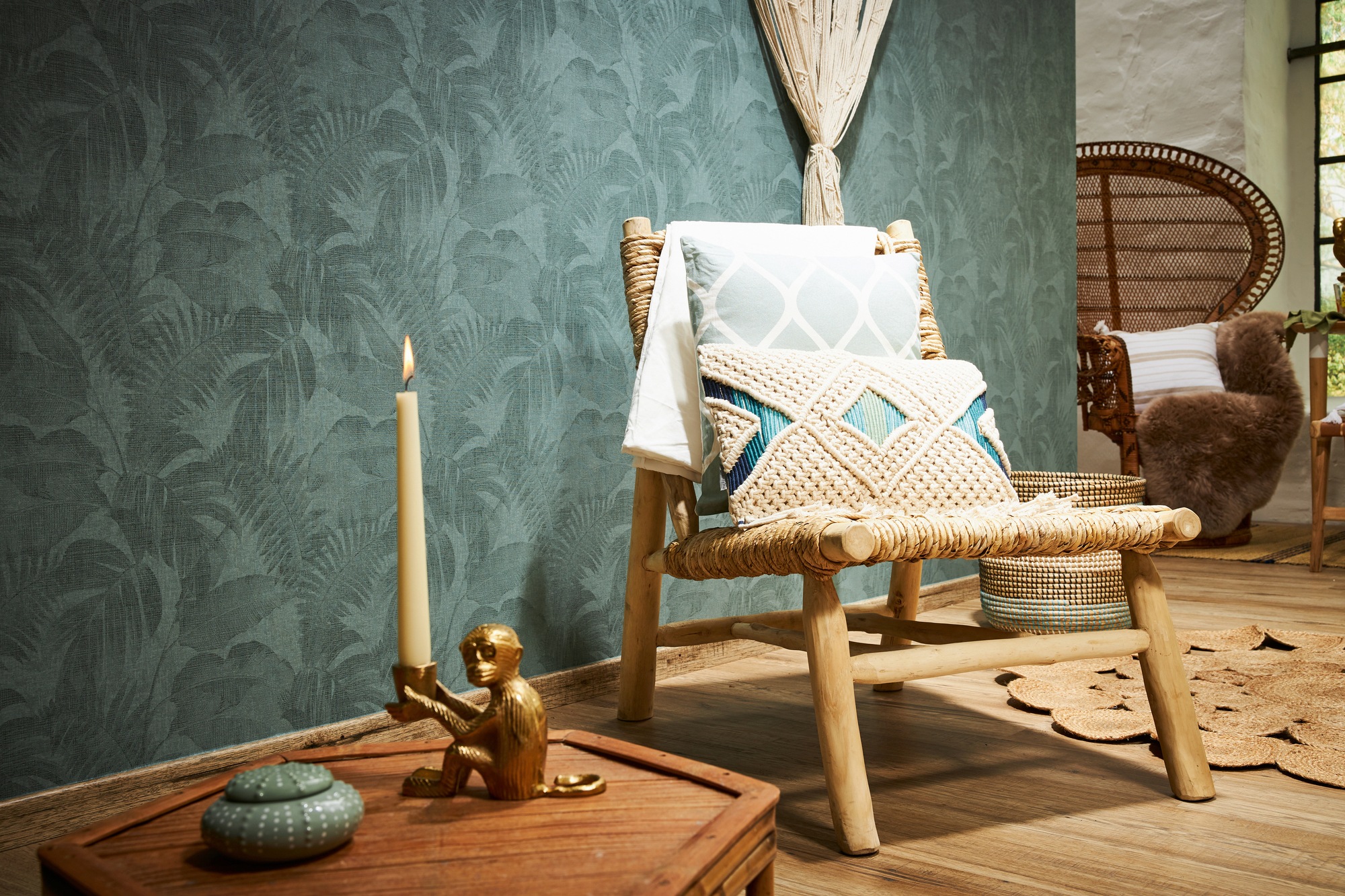 living walls Vliestapete »New Walls Cosy & Relax mit Palmenblättern«, floral-botanisch-Wald, Palmentapete Tapete Dschungel Tapeten Wohnzimmer Schlafzimmer Küche