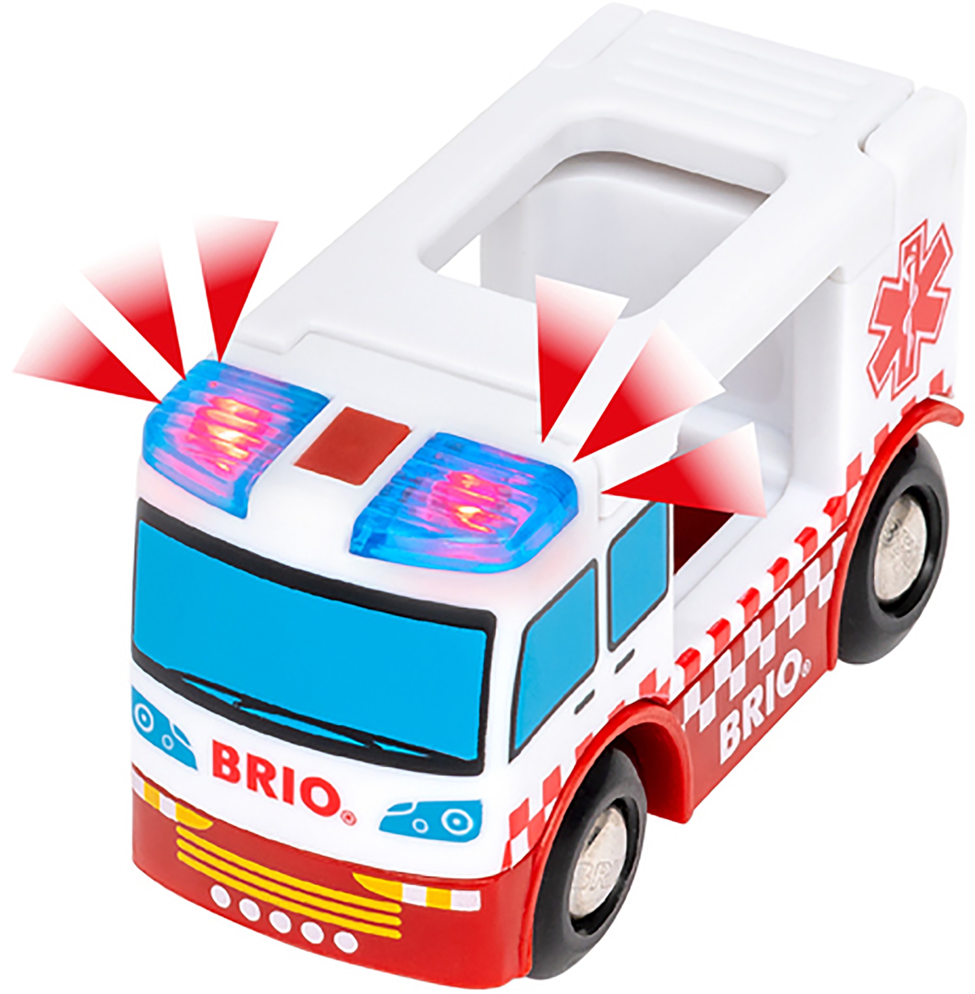 BRIO® Spielzeugeisenbahn-Erweiterung »BRIO® WORLD, Polizei und Feuerwehr Set Deluxe«, (Set), mit Licht und Soundfunktion; FSC® - schützt Wald - weltweit