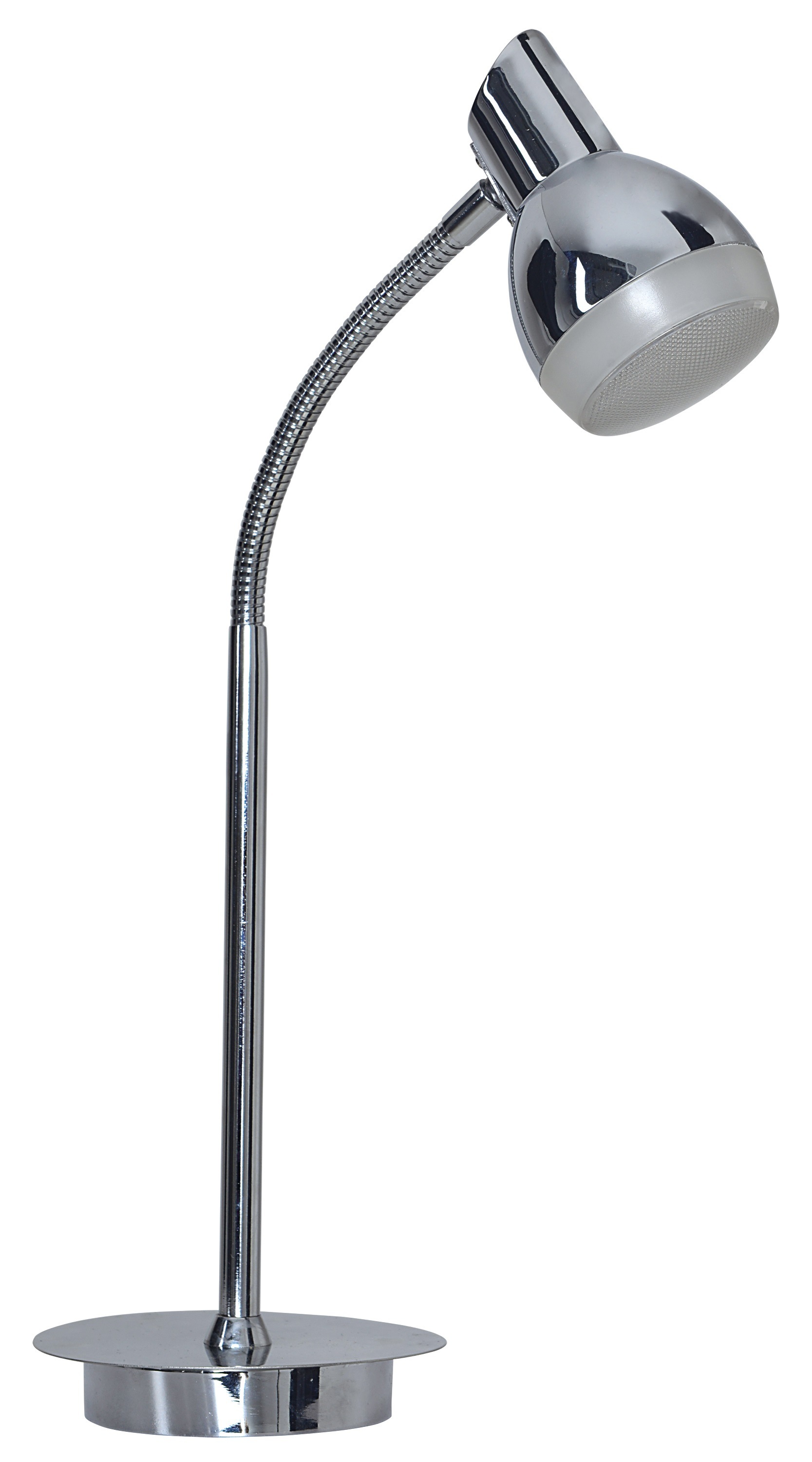 näve LED Tischleuchte »Chromey«, 1 flammig, Leuchtmittel LED-Modul | LED fest integriert, 1 Spot an flexibel biegbarem Hals chromfarben, Licht warmweiß, H: 45cm