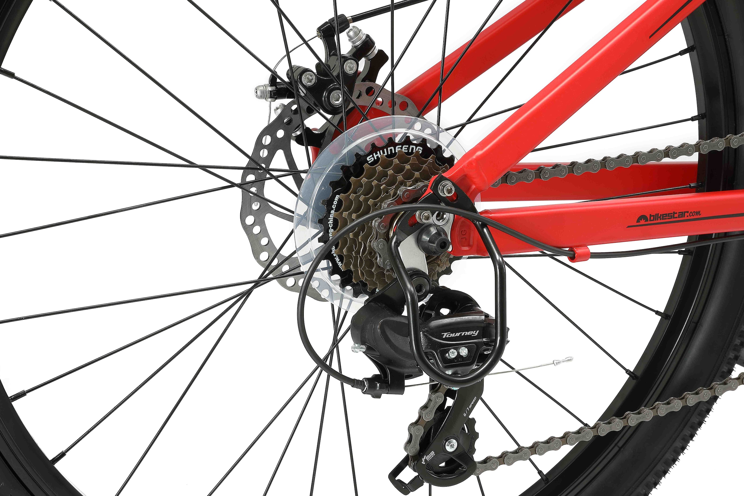 Bikestar Mountainbike, 21 Gang, Shimano, RD-TY300 Schaltwerk, Kettenschaltung, für Damen und Herren, Kettenschaltung