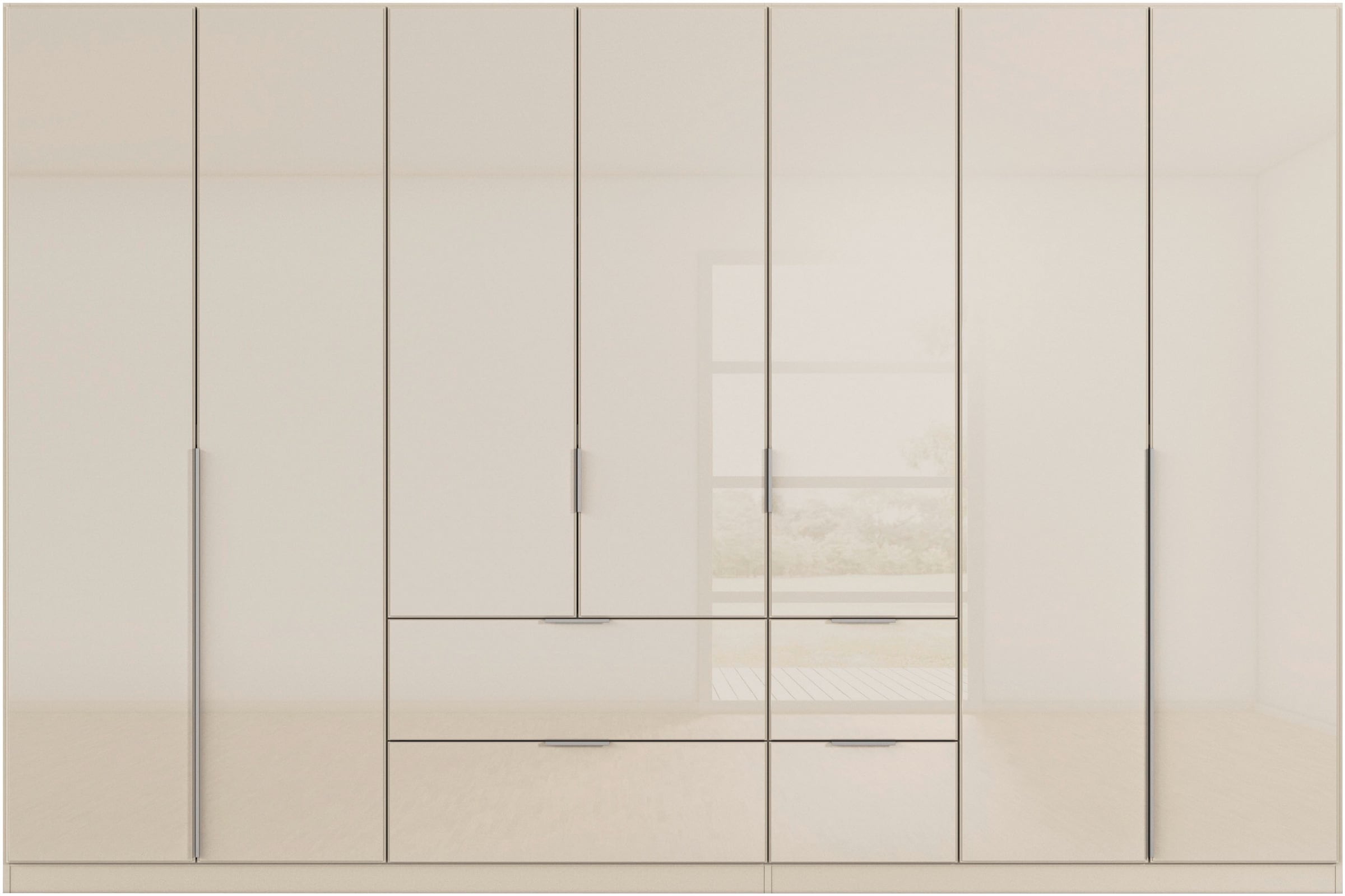 rauch Drehtürenschrank »Kleiderschrank Kleiderschränke Schrank Garderobe AGORDO mit Glasfront«, (in zwei Griff-Farben mit Glasfront), mit Außenschubkästen, in 6 Breiten und 2 Höhen MADE IN GERMANY