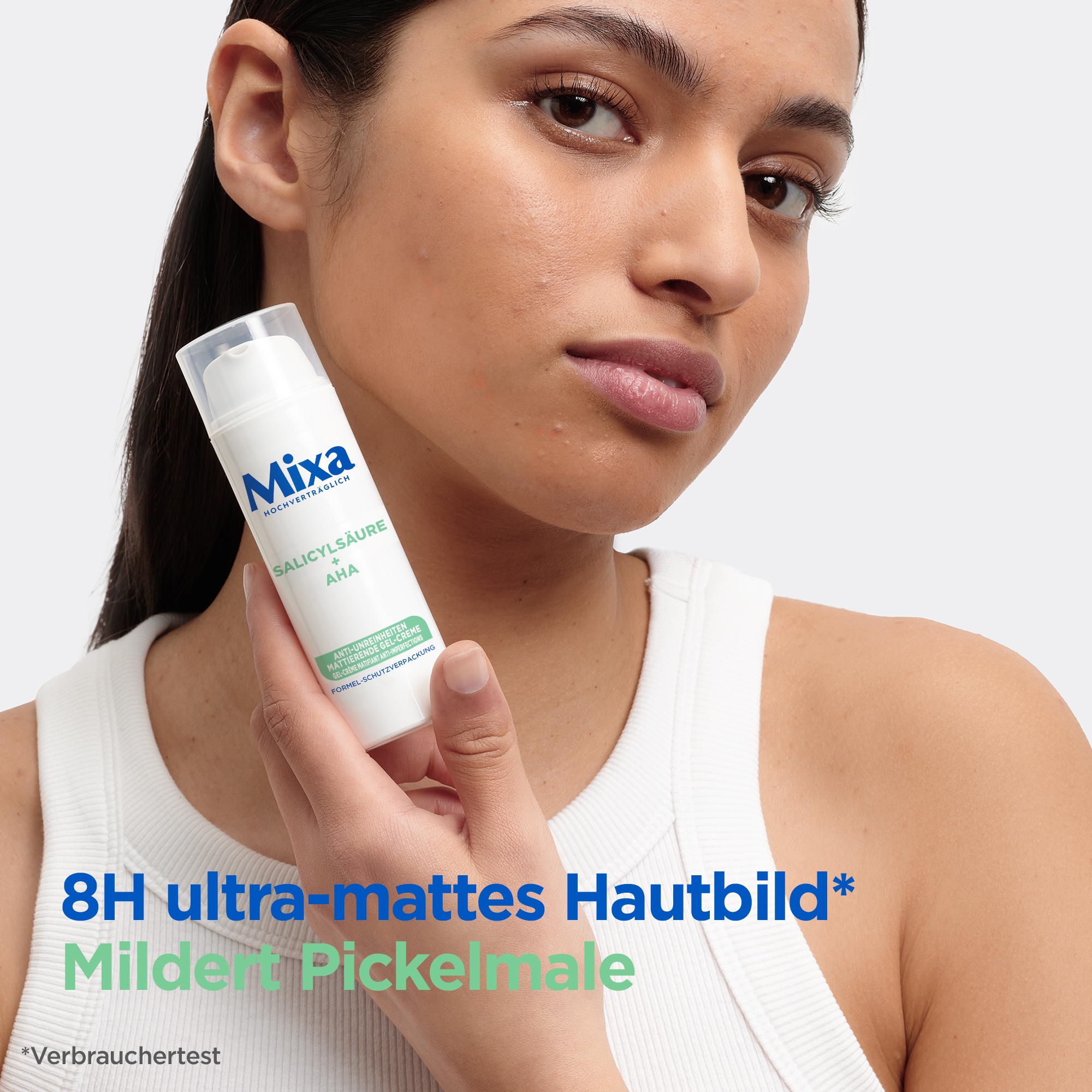 Mixa Gesichtspflege »Mixa Anti-Unreinheiten Gel-Creme« für ölige Haut, sorgt für ein mattes Hautbild, mildert Pickelmale