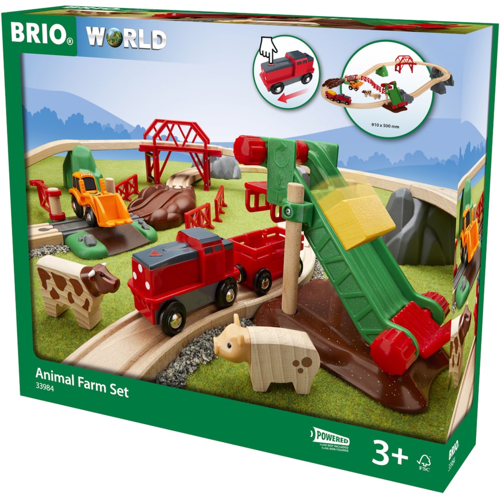 BRIO® Spielzeug-Eisenbahn »Großes Bahn Bauernhof-Set«, (30 tlg.)