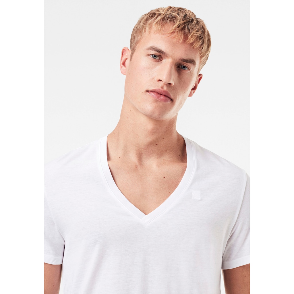 G-Star RAW V-Shirt »Base htr v t s/s 2-pack«, (Packung, 2 tlg., 2er-Pack)