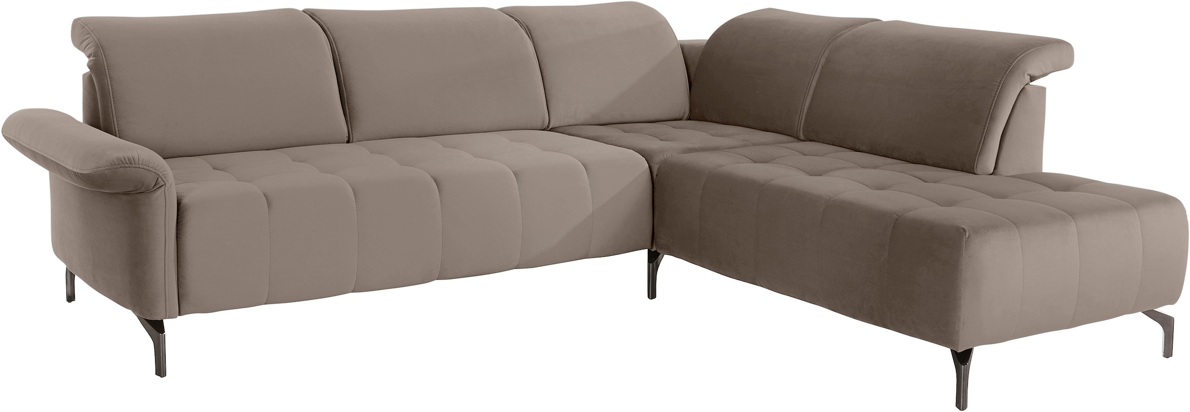 INOSIGN Ecksofa »Fresh L-Form«, Federkern, wahlweise Kopfteilverstellung und motorischer Vorziehsitz