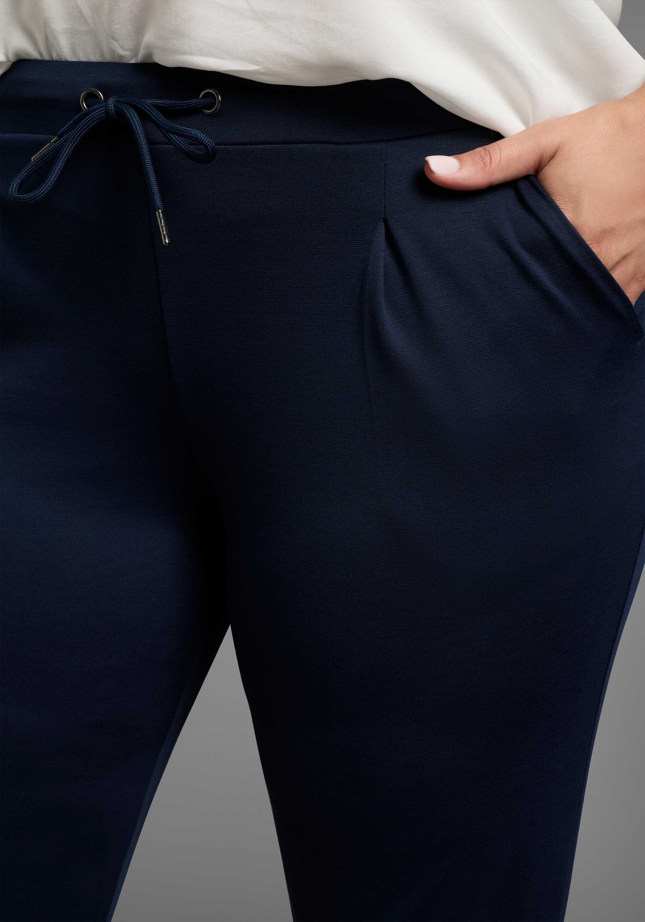 Laura Scott CURVE Jogger Pants  im sportiven Look aus formstabilem, elastischem Stoff - GROSSE GRÖSSE