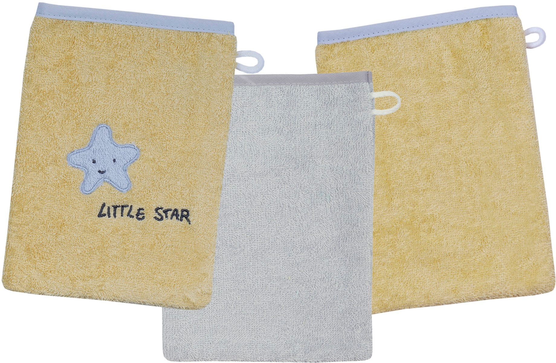 Wörner Waschhandschuh »Little Star Waschhandschuh 3er Set«, (3 St., Kapuzen günstig online kaufen