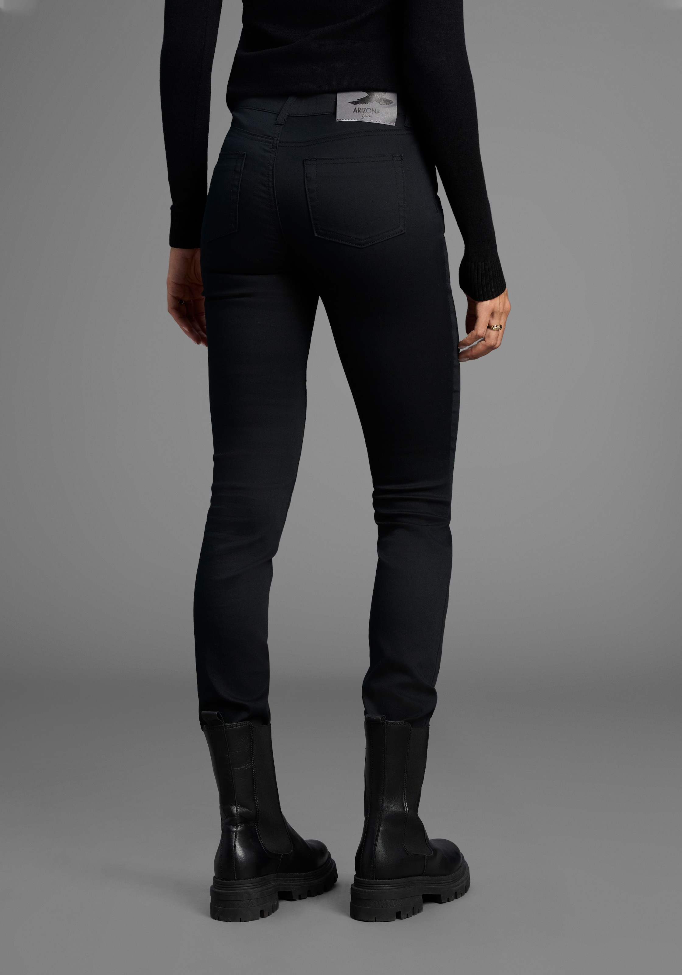 Arizona Slim-fit-Jeans »Shaping«, enge Passform, Röhrenjeans, Used-Look-Waschung, hohe Leibhöhe
