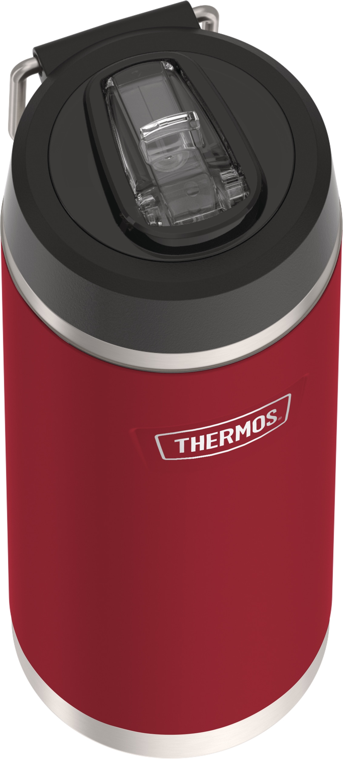 THERMOS Isolierflasche »ICON WATER BOTTLE, Edelstahlkörper, spülmaschinenfest«, (1 tlg.), 0,71l, 12h kalt, schappsicher mit einklappbarem Flip-Strohalm