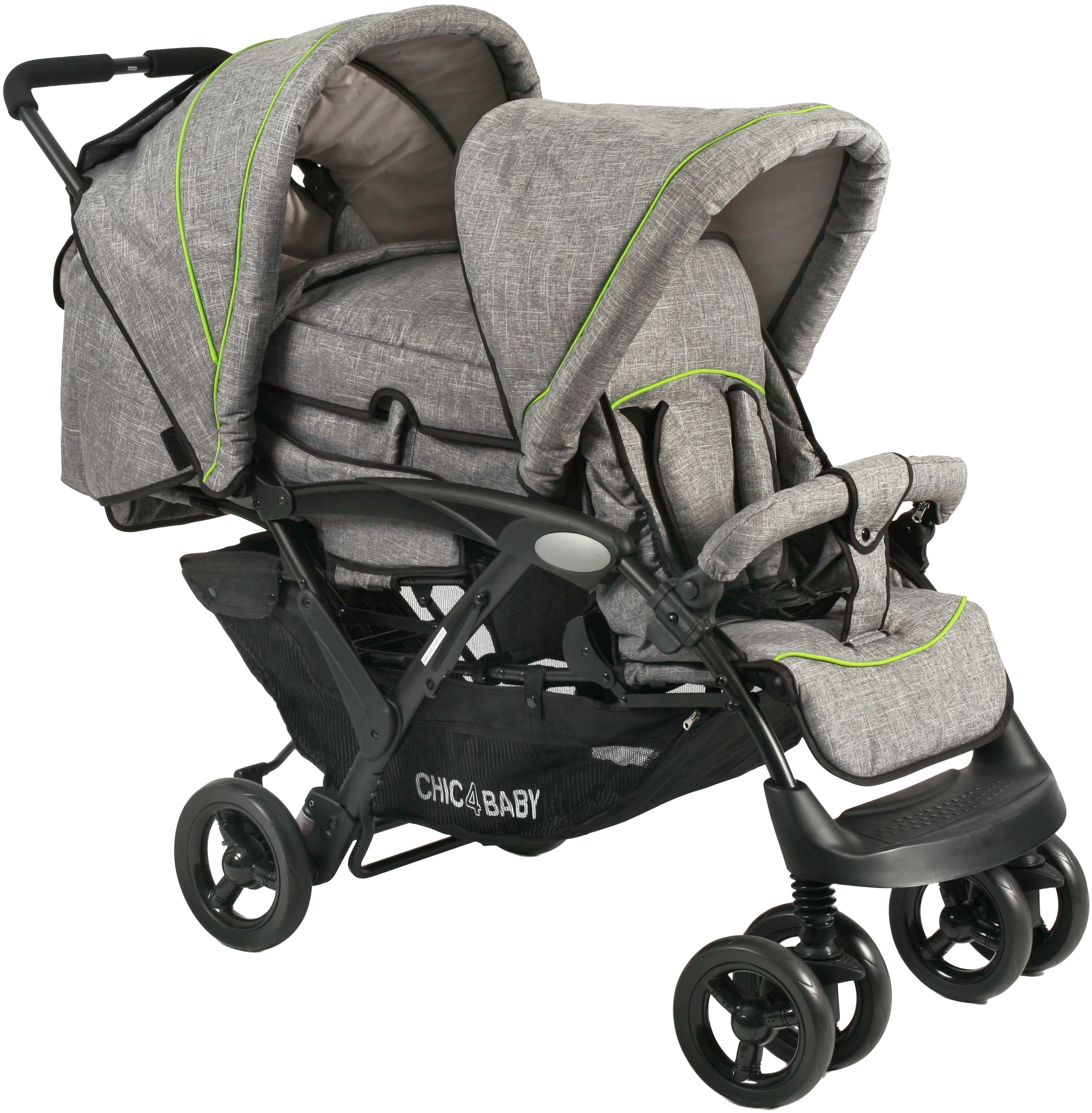 CHIC4BABY Geschwisterwagen »Duo« mit feststellbaren Doppelschwenk-Vorderrädern