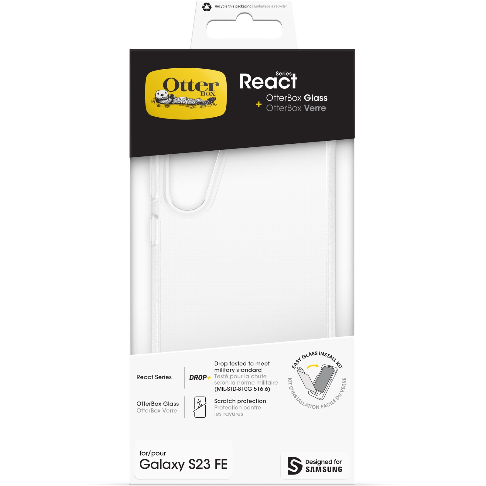 Otterbox Handyhülle »React + Glass«, für Samsung Galaxy S23 FE, stabiler Schutz vor Kratzern und Stößen