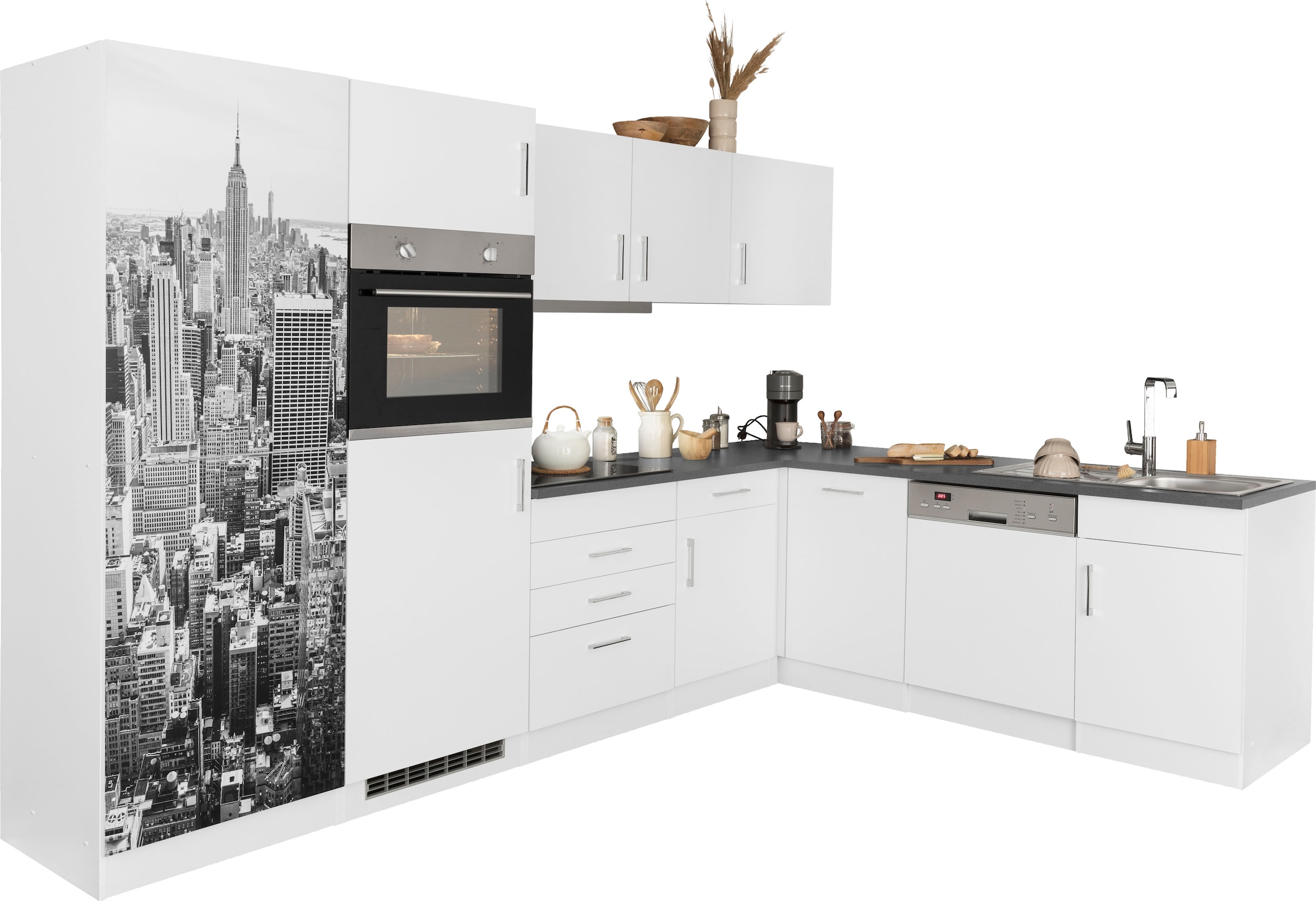 KOCHSTATION Winkelküche »KS-Paris« Stellbreite 290/220 cm, wahlweise mit In günstig online kaufen