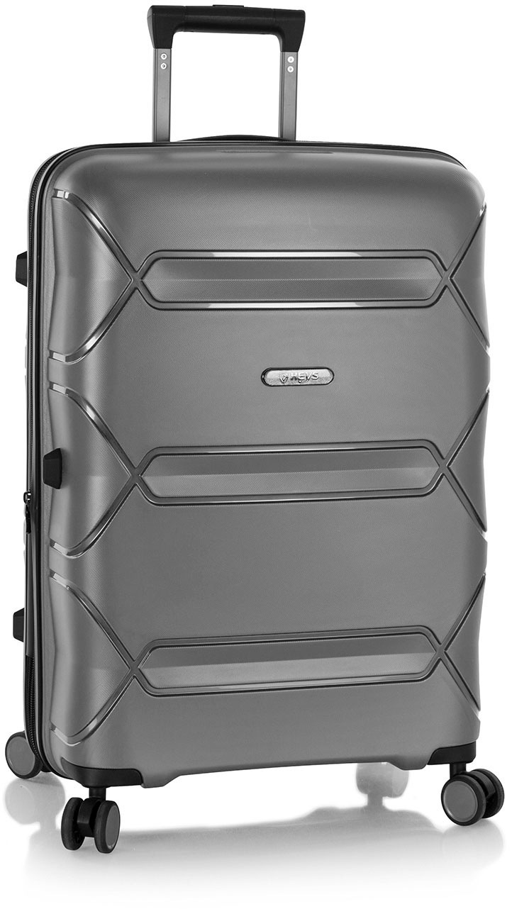 Heys Hartschalen-Trolley »Milos grau, 66 cm«, 4 Rollen, Hartschalen-Koffer Koffer mittel groß TSA Schloss Volumenerweiterung