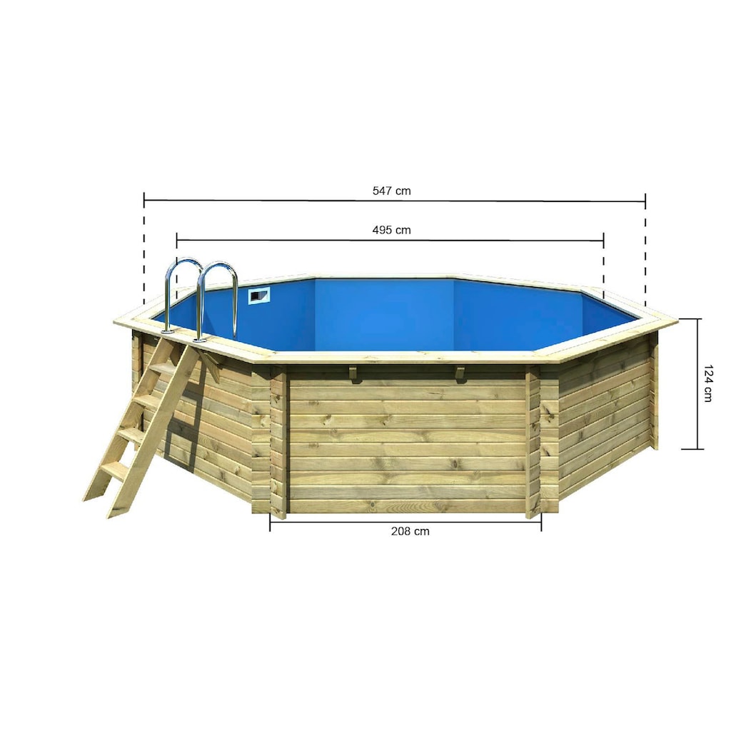 Karibu Pool »PALERMO Set A«, BxLxH: 547x547x124 cm