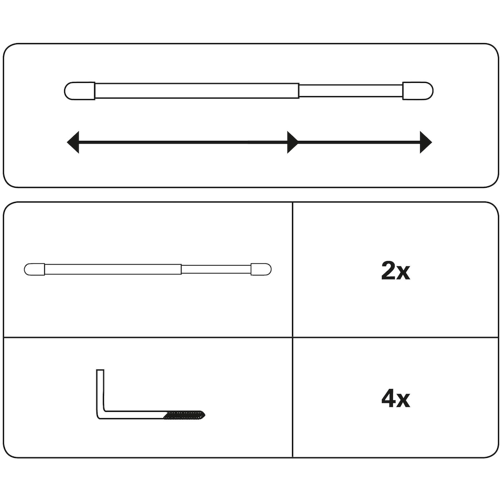GARDINIA Scheibenstange »Vitragestange«, 1 läufig-läufig, ausziehbar