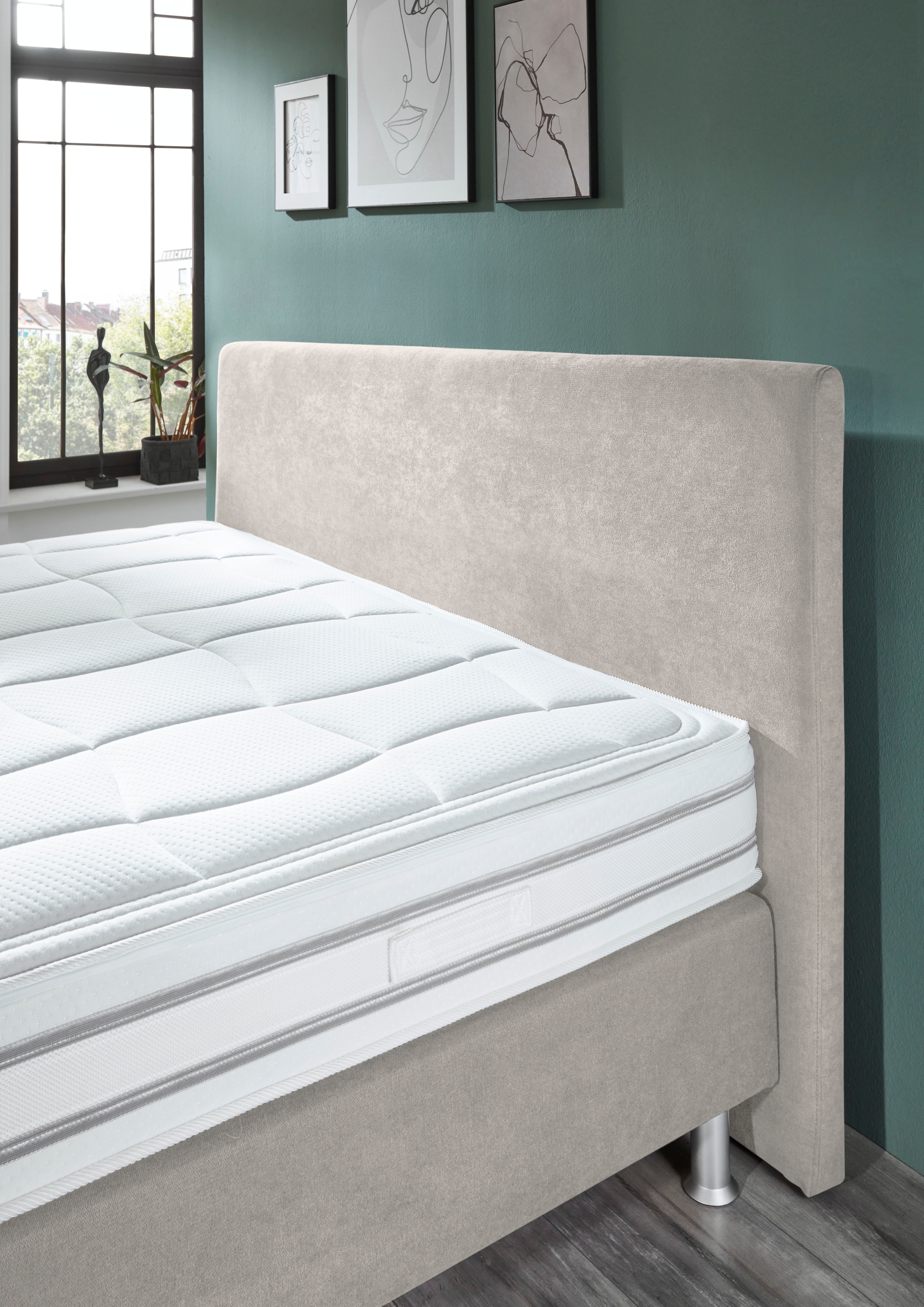 Die PlanBar Boxspringbett »OC-ON23148« inkl. Wendematratzen u. Bonellfederkern Unterbau, 160/180x200cm