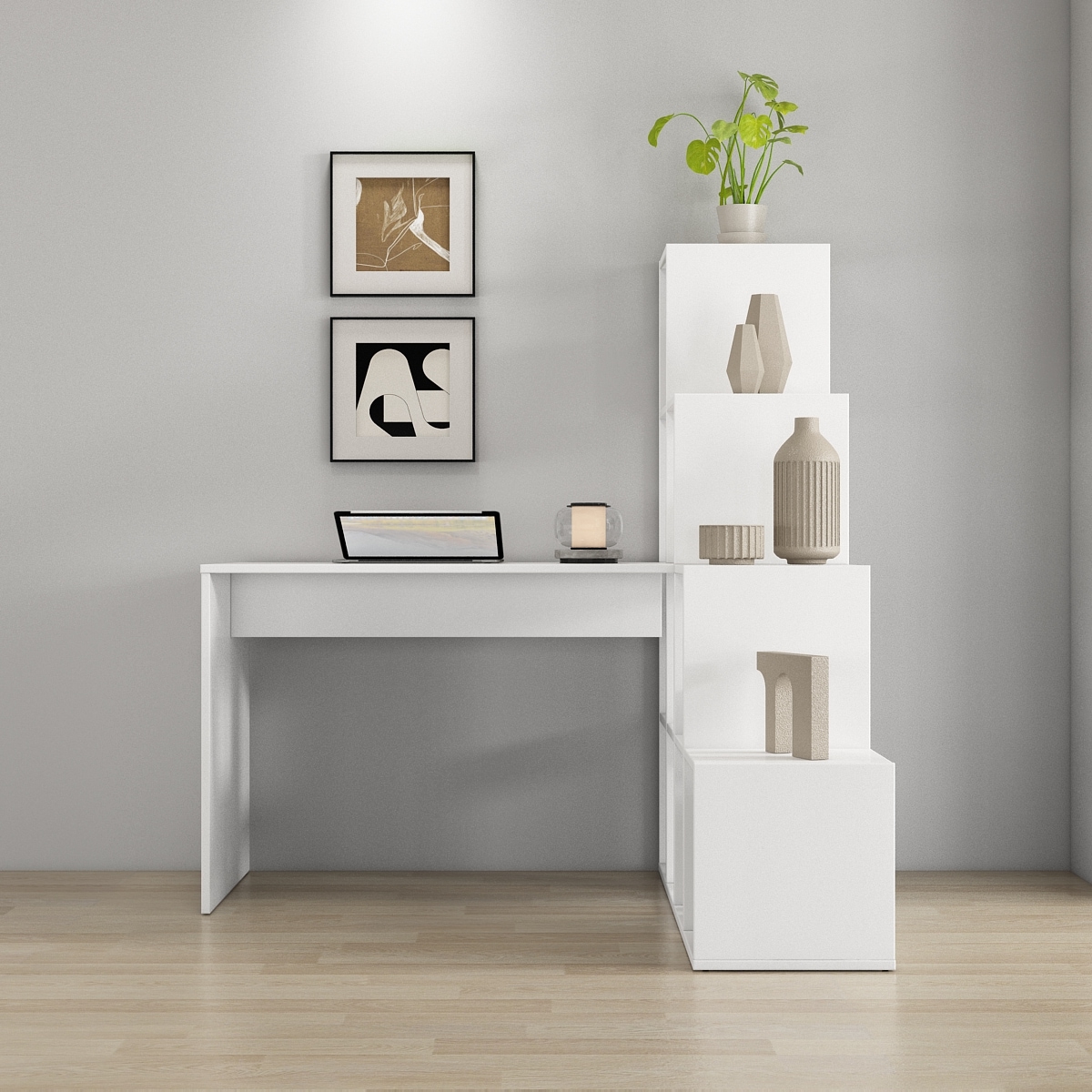 OTTO home Regal-Schreibtisch »Ciela«, flexible Aufstellmöglichkeiten, wechselseitig montierbar, viel Staur.