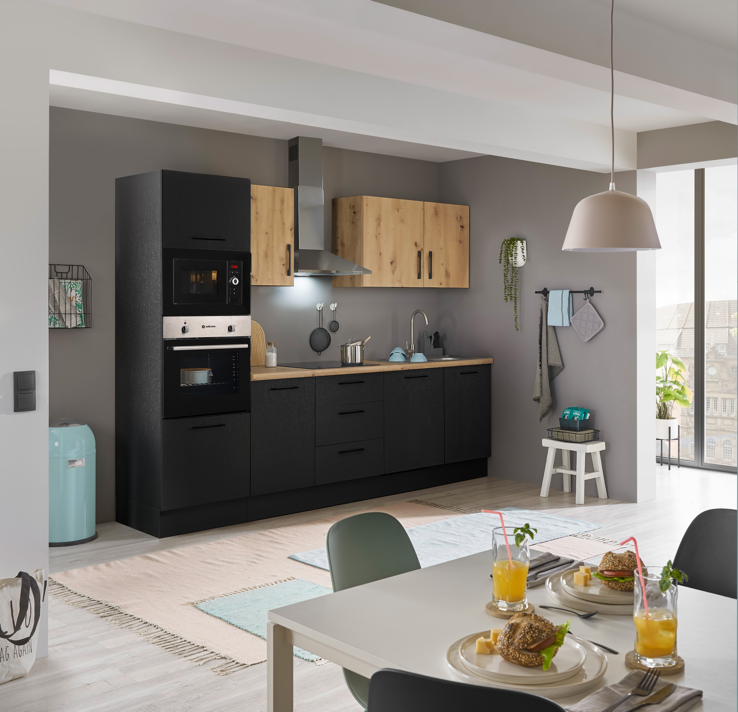 BASIC by Balculina Küchenzeile »Turin«, Breite 280 cm, wahlweise mit E-Geräten
