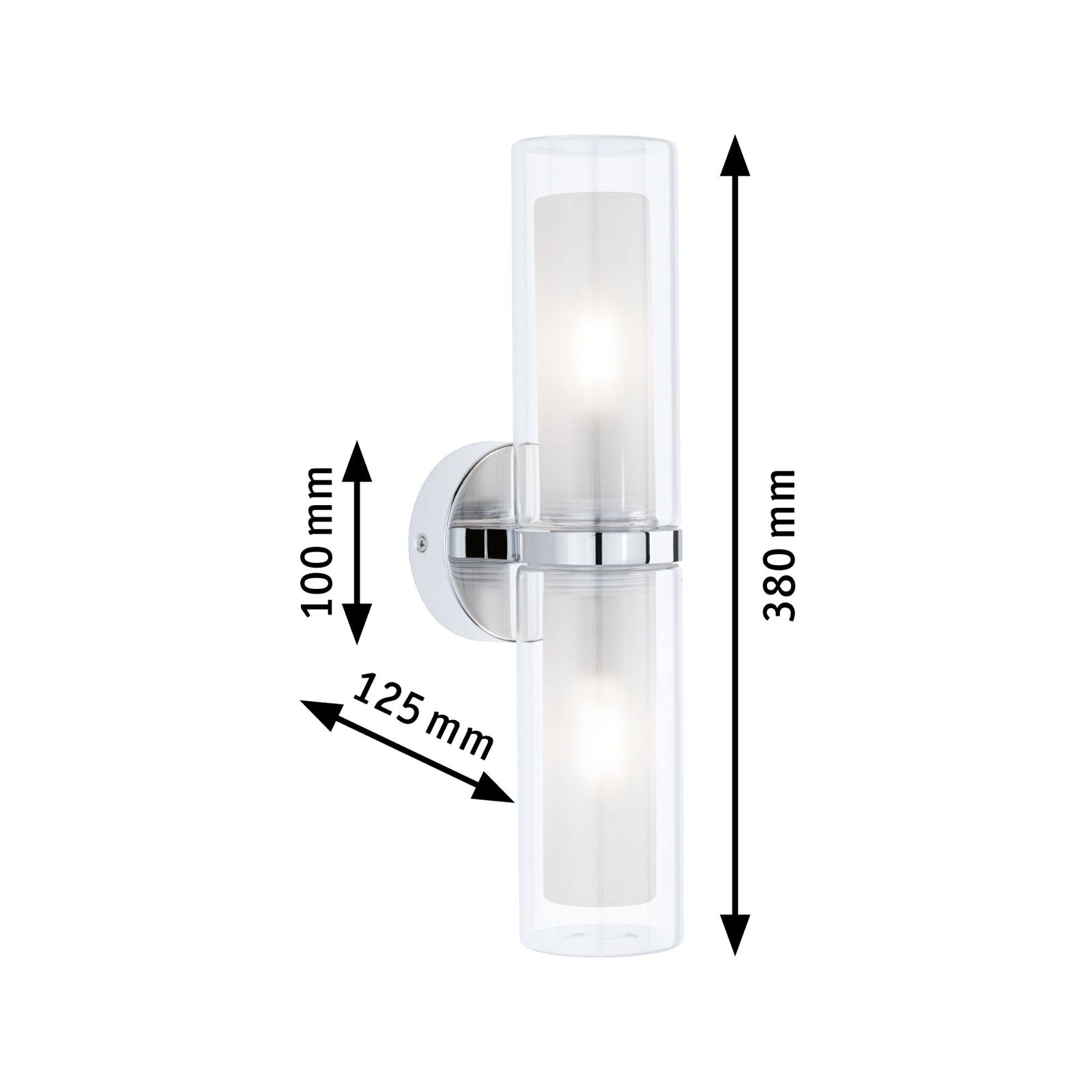 Paulmann Wandleuchte »Selection Bathroom Luena IP44 max. 2x20W Chrom 230V Glas/Metall«, 2 flammig, Leuchtmittel E14 | ohne Leuchtmittel, E14
