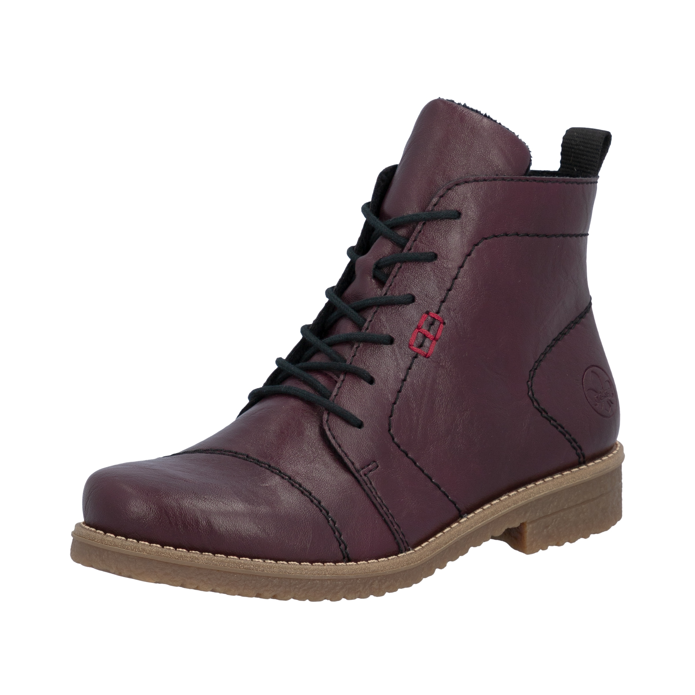 Rieker Schnürstiefelette  Blockabsatz, Schnürboots mit modischen Ziernähten