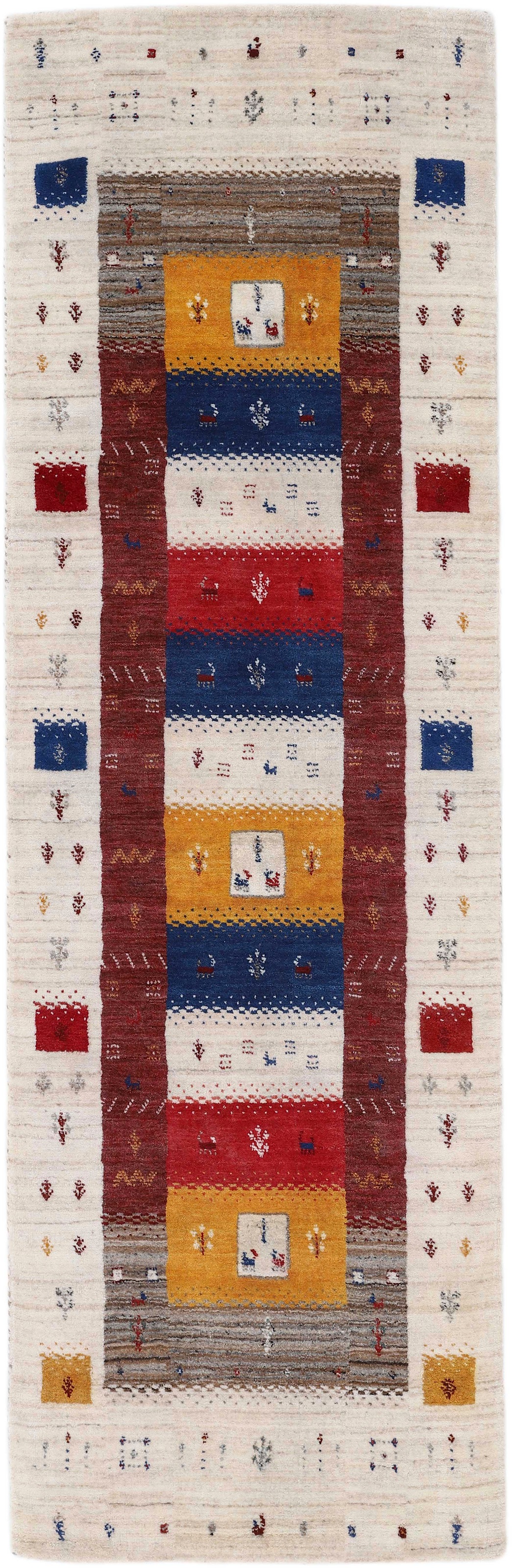 carpetfine Läufer »Gabbeh Soni«, rechteckig, 15 mm Höhe, reine Wolle, sehr weicher Flor, Wohnzimmer