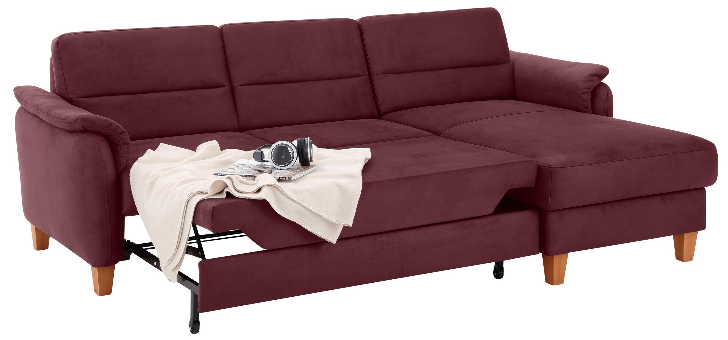 Home affaire Ecksofa »Palmera L-Form«, Federkern, wahlweise mit Bettfunktio günstig online kaufen