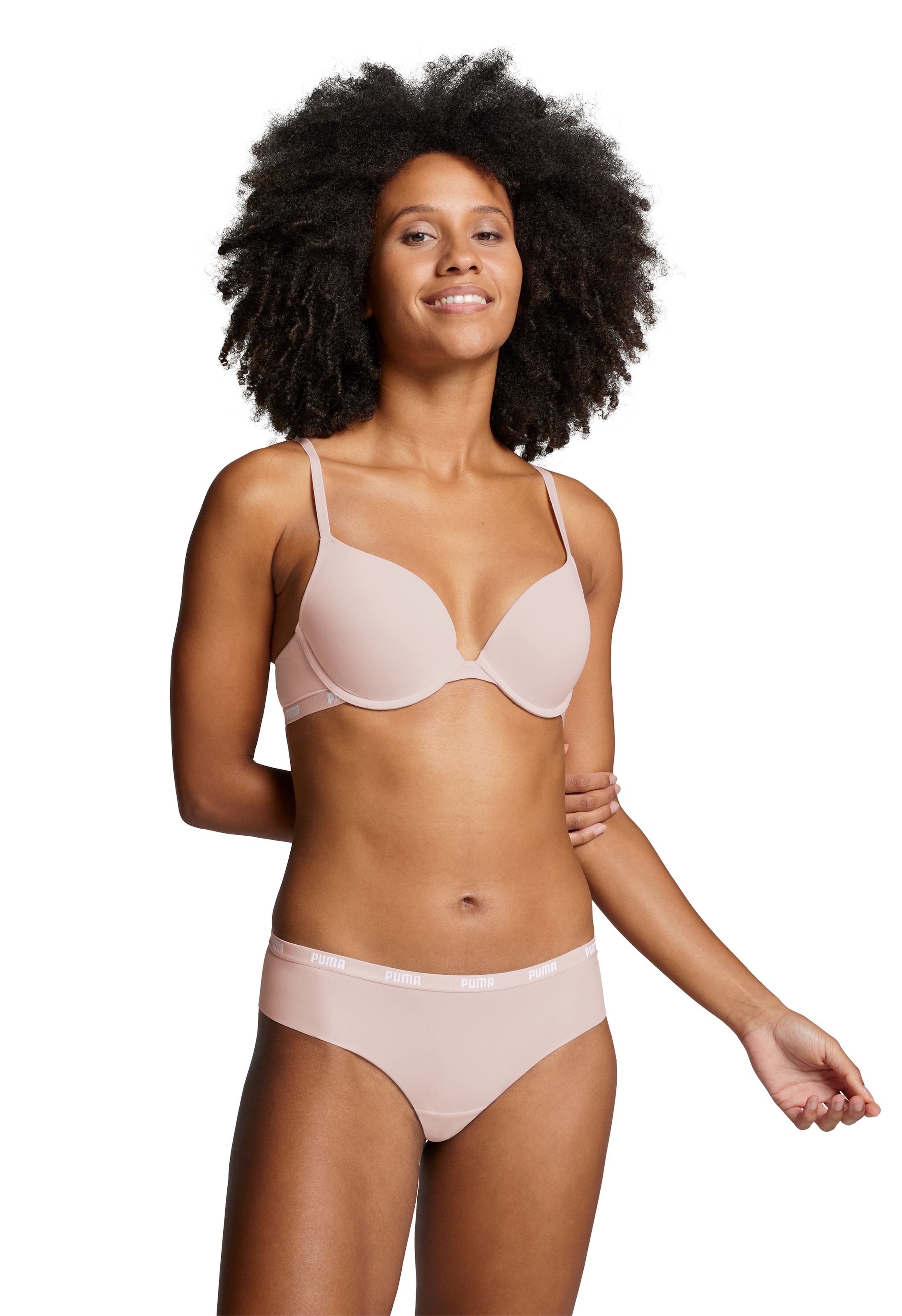 PUMA Brasilslip »PUMA WOMEN MICROFIBER BRAZILIAN 2P HANG«, (2er Pack), Mit elastischem Soft-Touch-Logobund