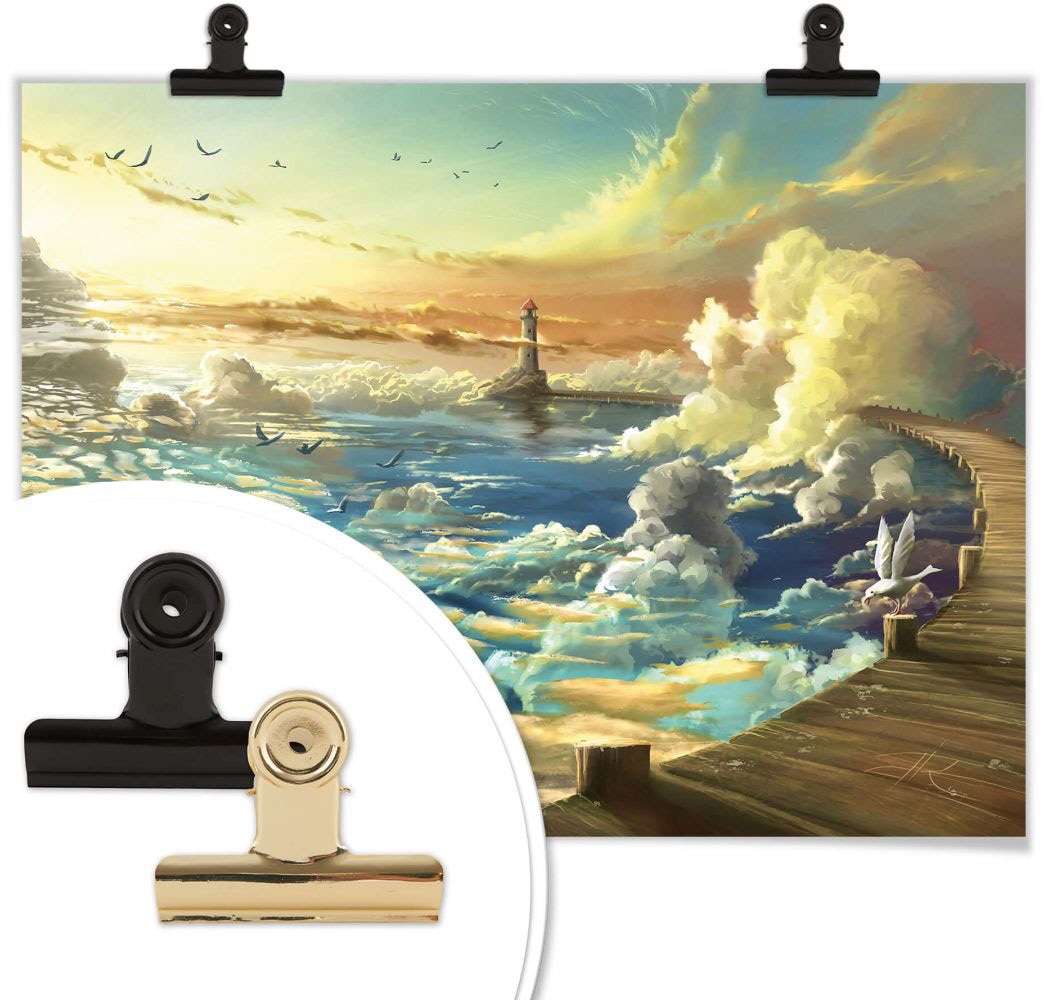Wall-Art Poster »Surrealismus Bild Ufer des Himmels«, Schriftzug, (1 St.),  Poster, Wandbild, Bild, Wandposter online kaufen