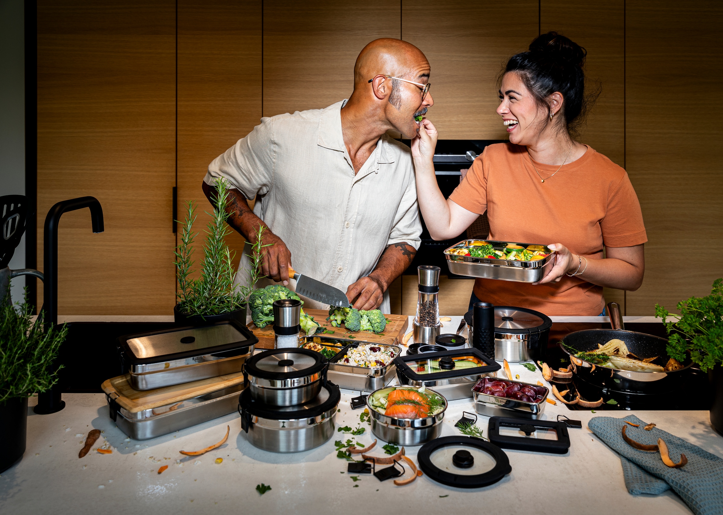 RÖSLE Deckel »Brotzeitdeckel FLEXX 2GO 1,5 L eckig Bambus mit Clips« Deckel für 1,5 L Dose FLEXX 2GO