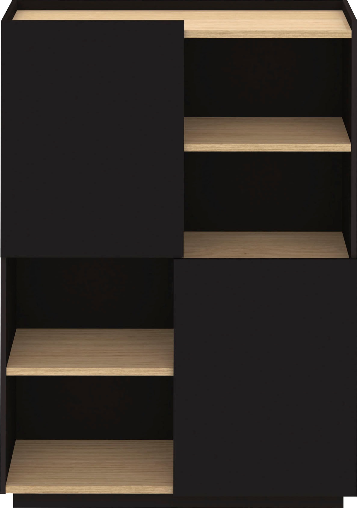 TemaHome Highboard »Nina«, Stauraumschrank aus Echtholzfurnier mit Metallfüssen, Breite 100 cm