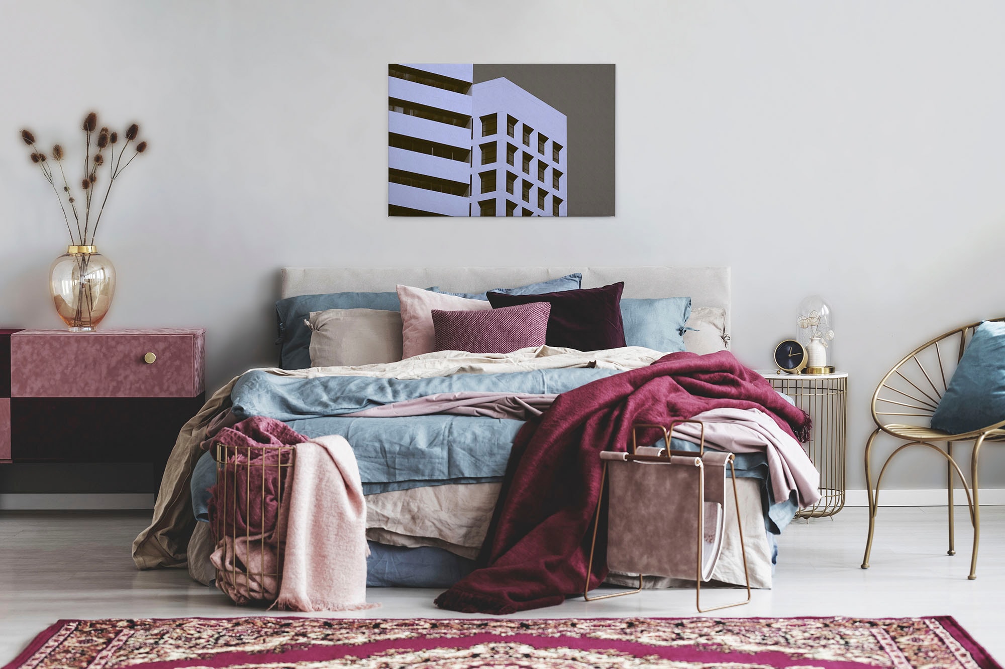 A.S. Création Leinwandbild »skyscraper«, Kunst-Modern-Kinder, (1 St.), Gebäude Keilrahmen Bild Grafisch Leinwand-Bild Wohnzimmer modern Wand