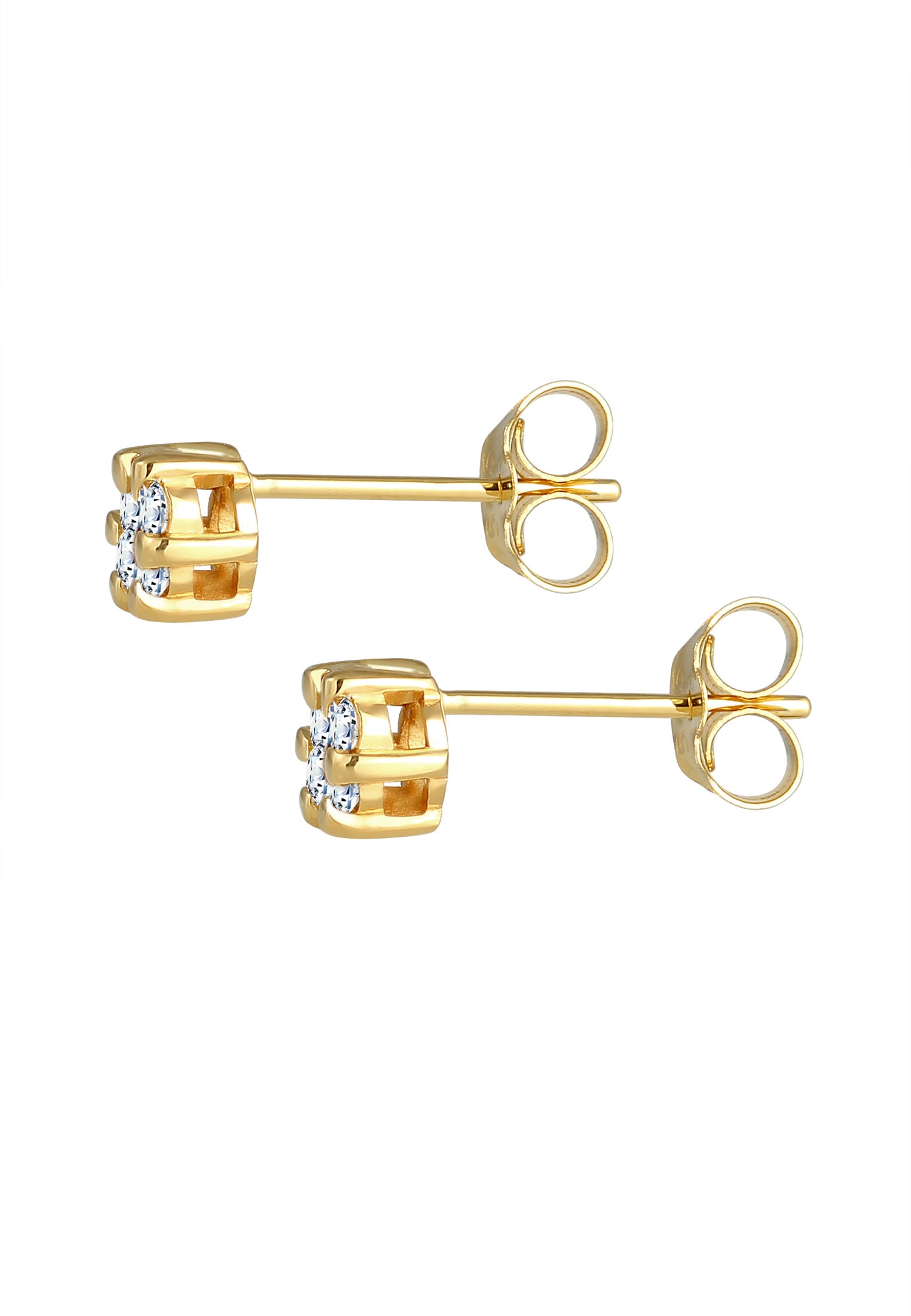 Elli DIAMONDS Paar Ohrstecker »Ohrstecker Diamant Weiß Brillantschliff (0.024 ct) 585 Gelbgold«