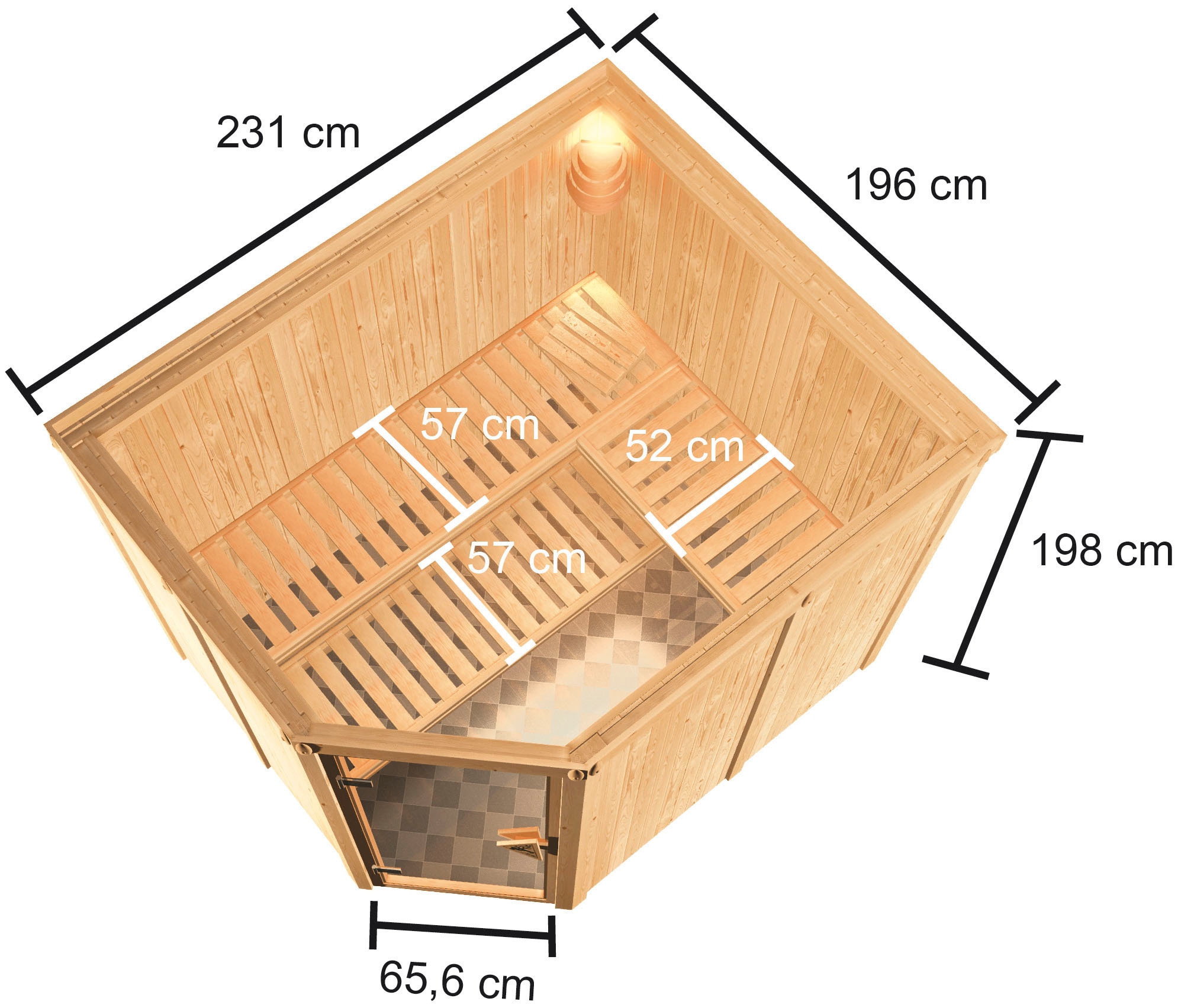 Karibu Sauna »Horna«, mit integrierter Mineralwolldämmung