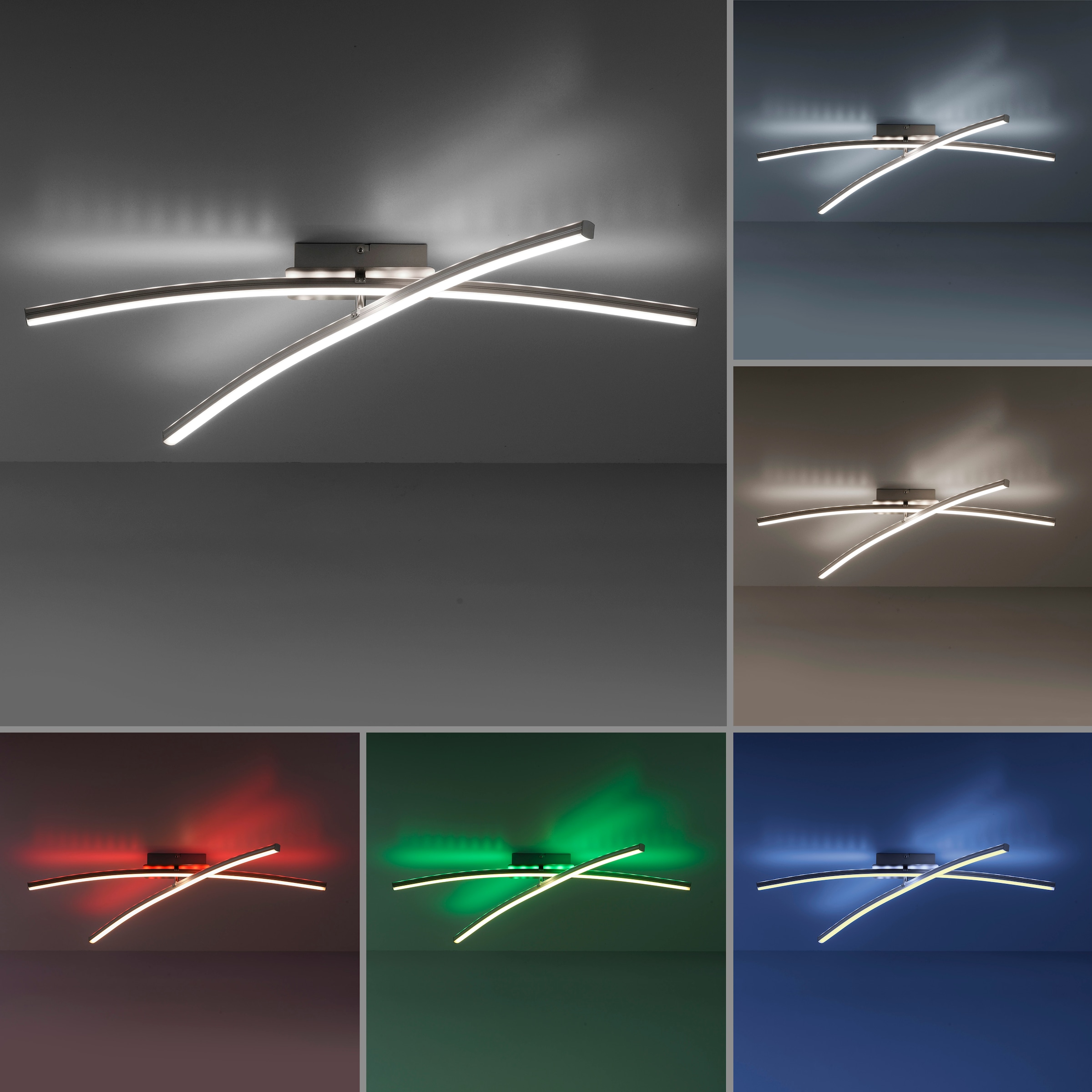 Leuchten Direkt Deckenleuchte »ALINA«, 4 flammig-flammig, LED, CCT - über  Fernbedienung, RGB, dimmbar über Fernbedienung online bestellen | Standleuchten