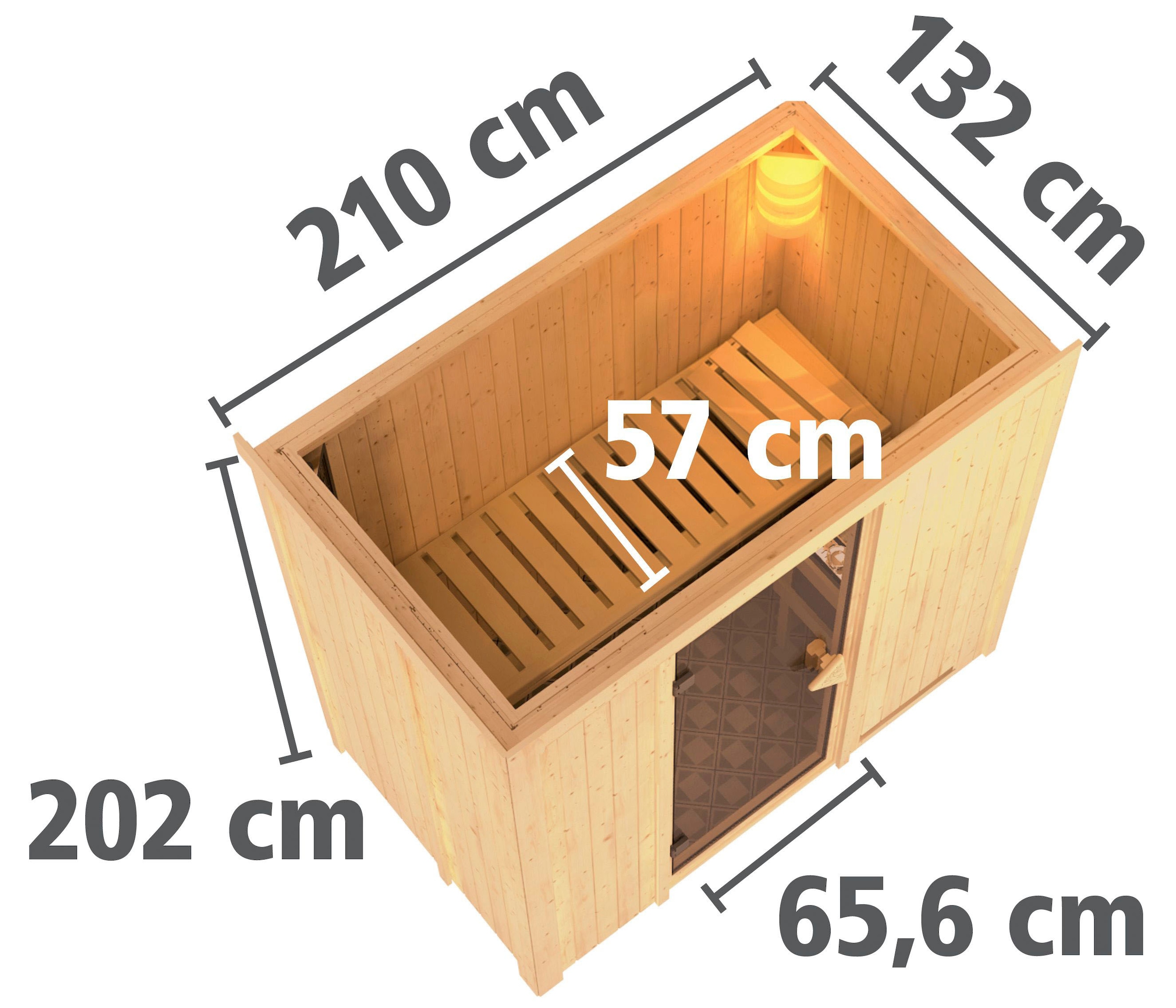 Karibu Sauna »Vada«, 9 KW-Ofen mit externer Steuerung