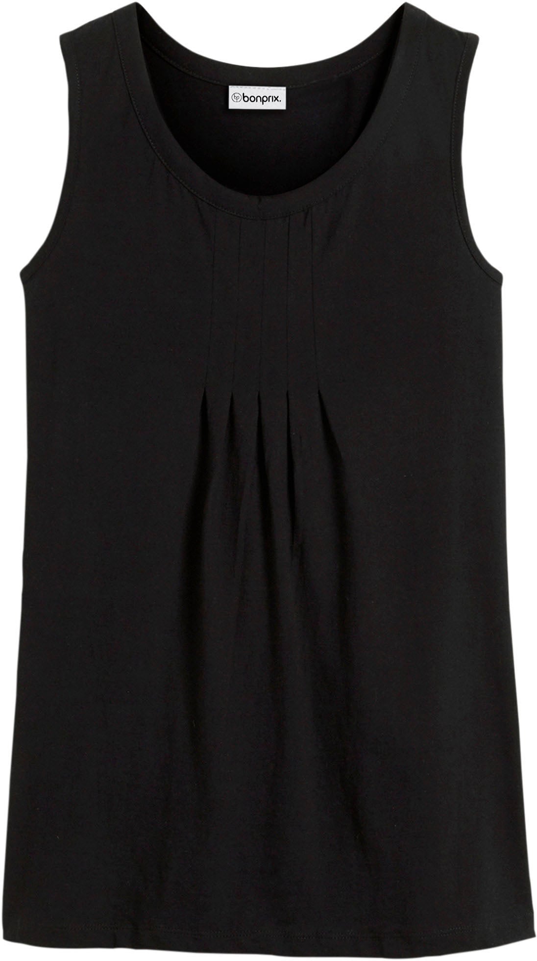 bonprix Longtop »Long-Top« mit elegantem Faltendetail, lockere Passform, reine Baumwolle