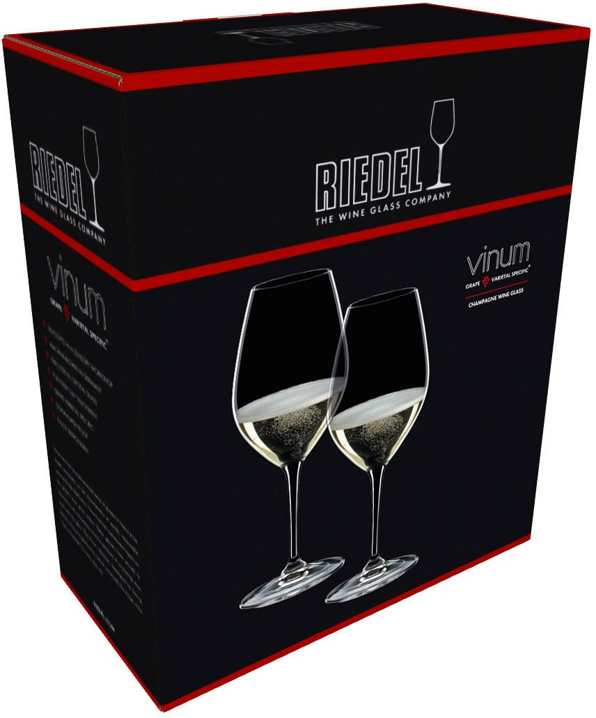 RIEDEL THE WINE GLASS COMPANY Champagnerglas »Vinum«, (Set, 2 tlg., CHAMPAGNER WEIN GLAS), Made in Germany, 445 ml, 2-teilig