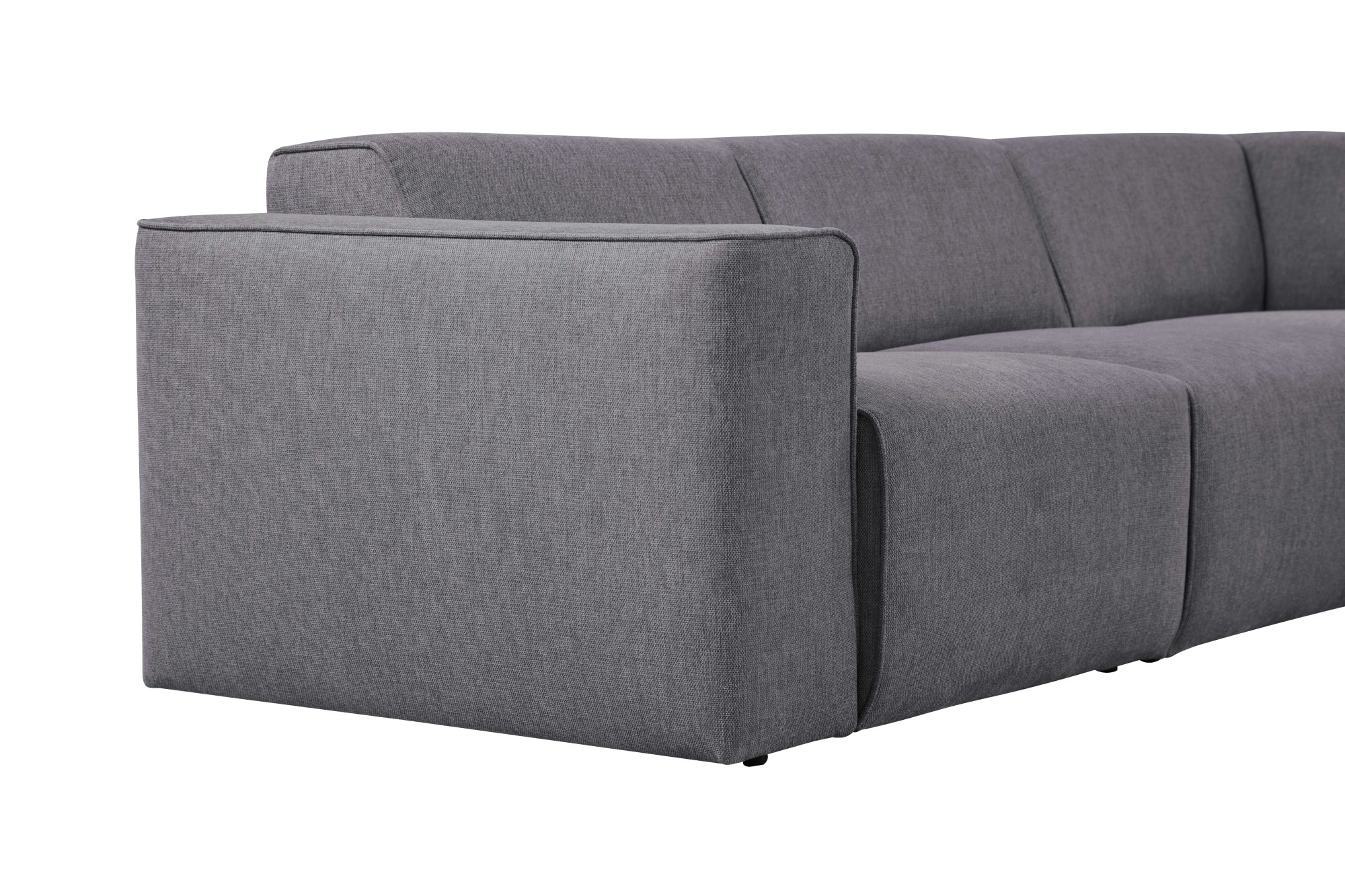 andas Ecksofa »Noord mit Kedernaht, Breite 282 cm«, Cord, Struktur, Webstoff, mit Wellenunterfederung, Massivholzrahmen
