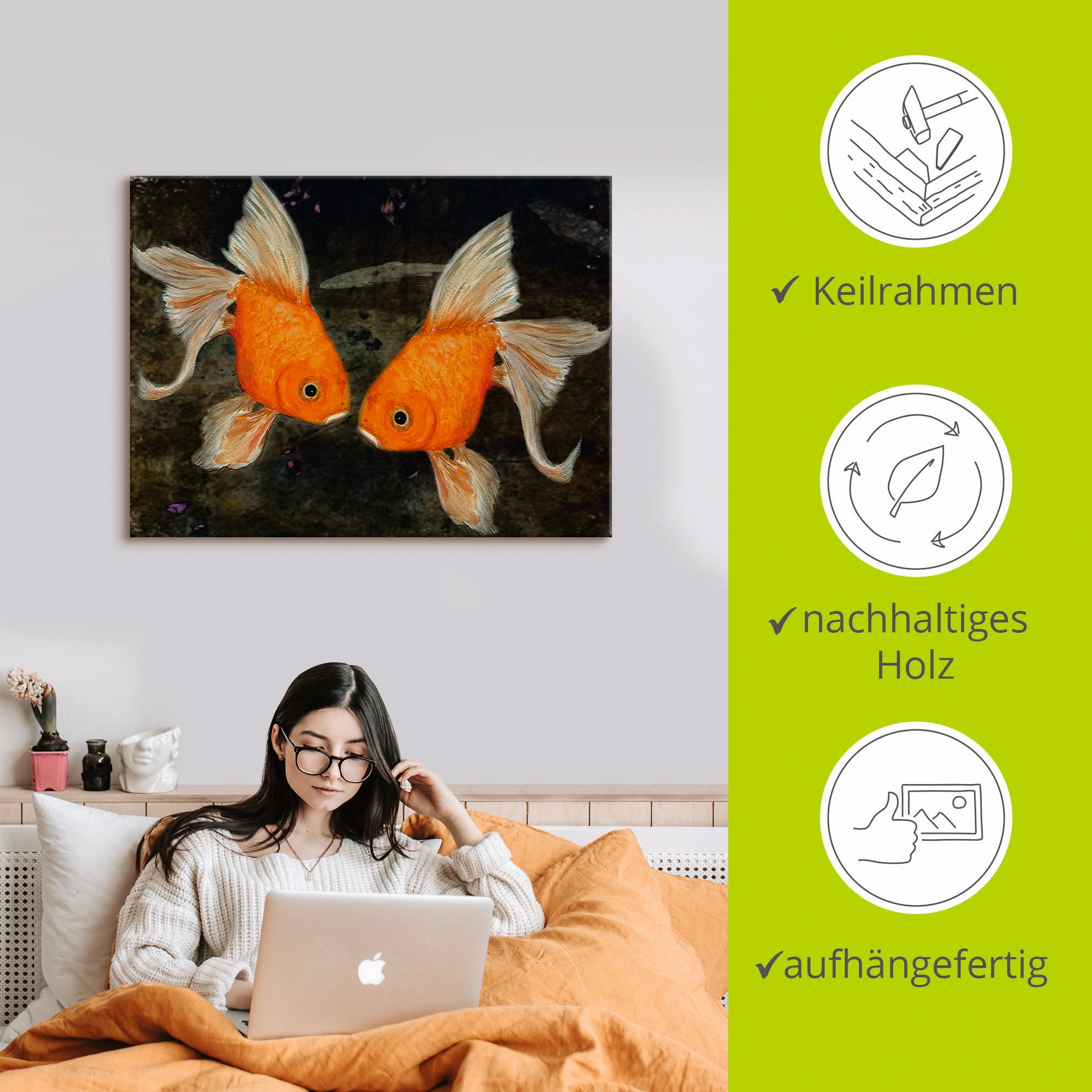 Artland Wandbild »Turtelfische«, Wassertiere, (1 St.), als Leinwandbild, Poster, Wandaufkleber in verschied. Größen