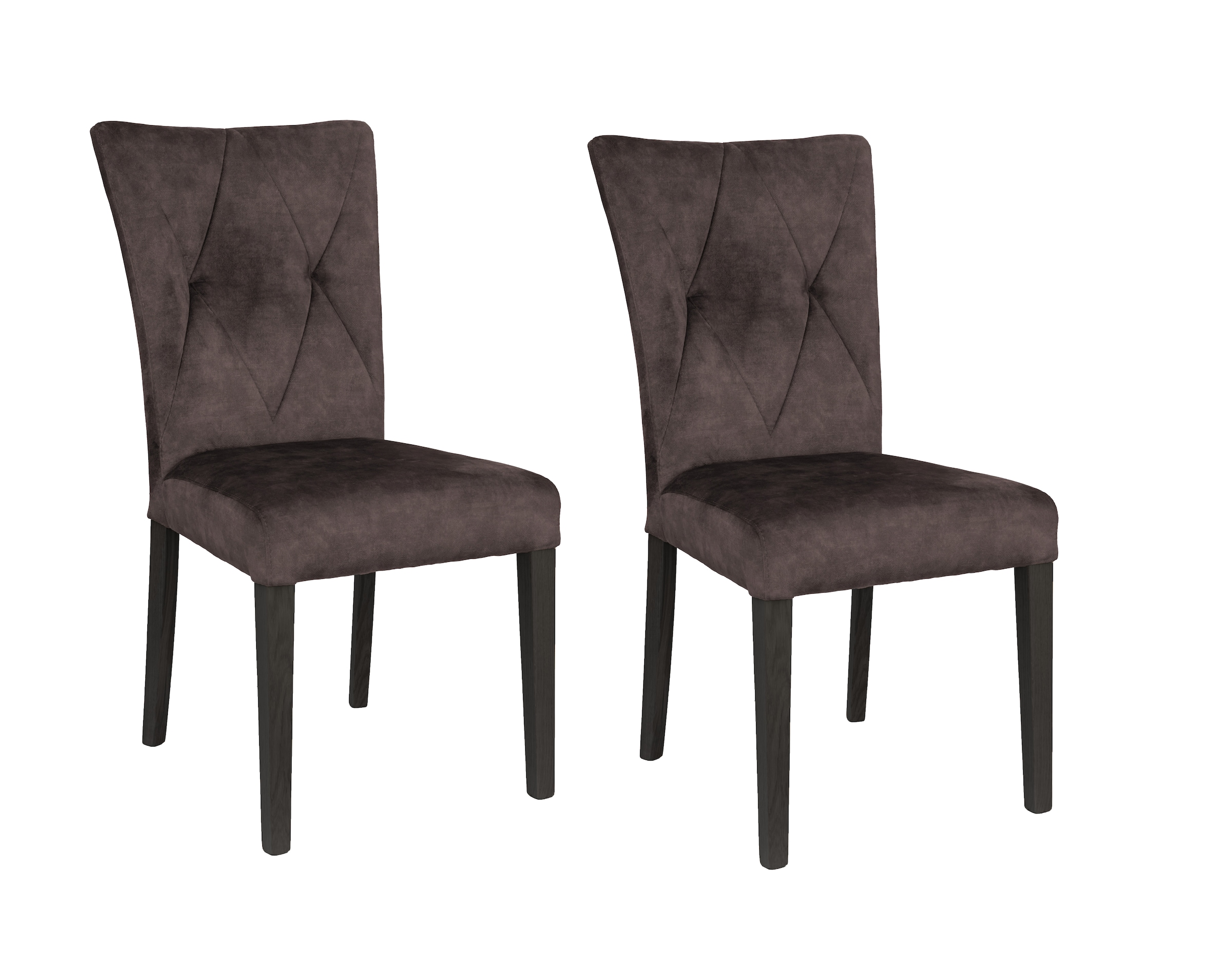 Home affaire 4-Fußstuhl »Diamond«, (Set), 2 St., Samtvelours, Sitz und Ruec günstig online kaufen